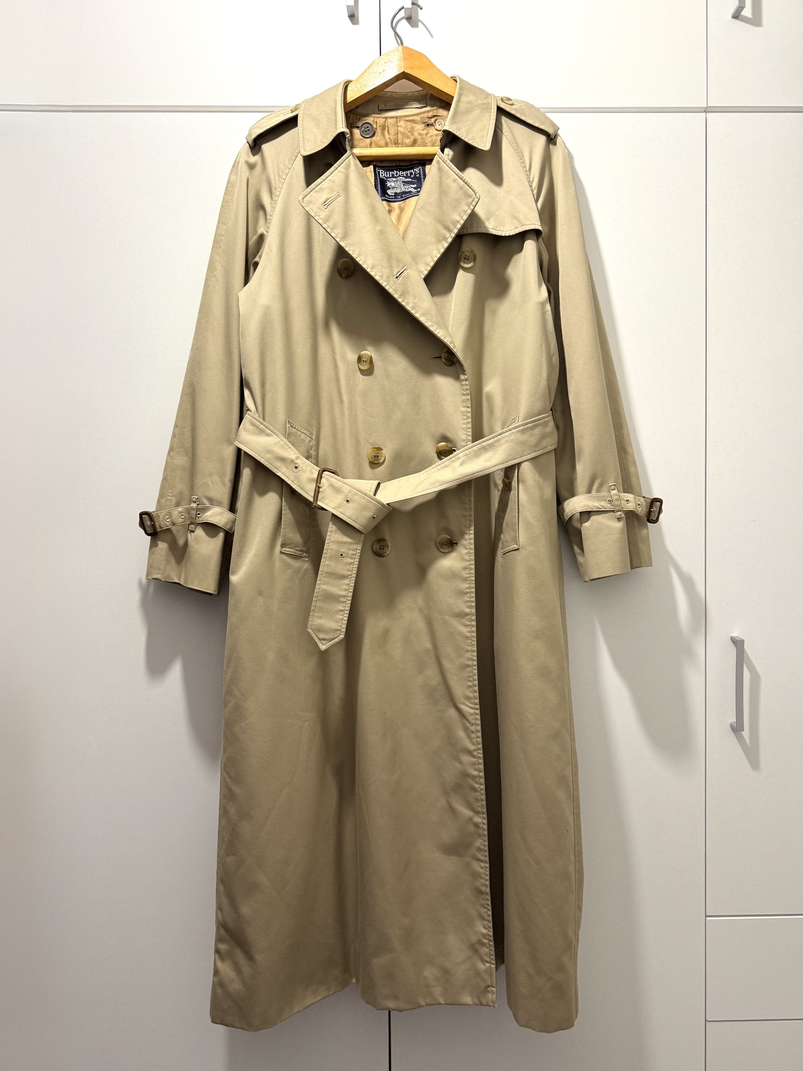 Burberry Women's Vintage Burberry Beige Wool Lined Long Trench Coat Size XL / US 12-14 / IT 48-50 - 1 Thumbnail