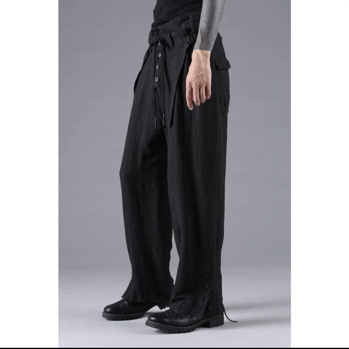 D.Hygen Stripe Jacquard Side Open Wide Pants - Like Devoa & Masnada Size US 30 / EU 46 - 7 Thumbnail
