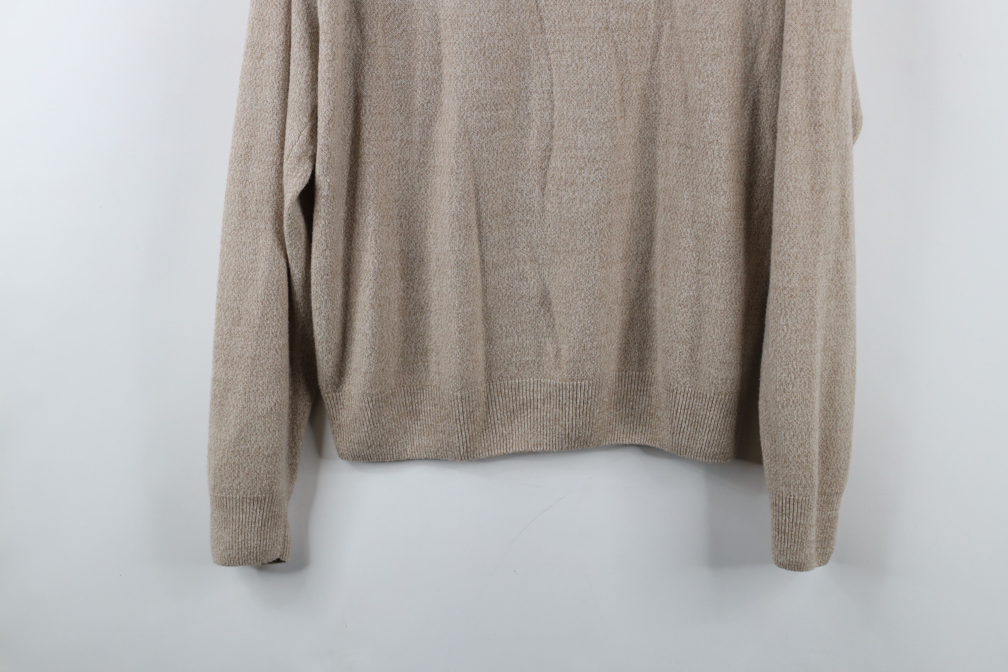 Vintage Vintage 90s Streetwear Knit Collared Sweater Oatmeal Brown Size US L / EU 52-54 / 3 - 10 Thumbnail