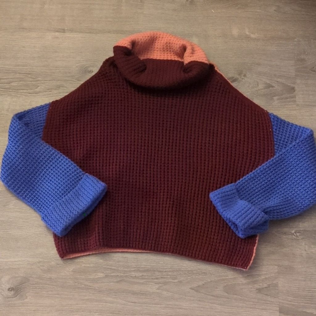 Free People Free People Colorblock Chunky Oversized Sweater XS Size XS / US 0-2 / IT 36-38 - 2 Thumbnail