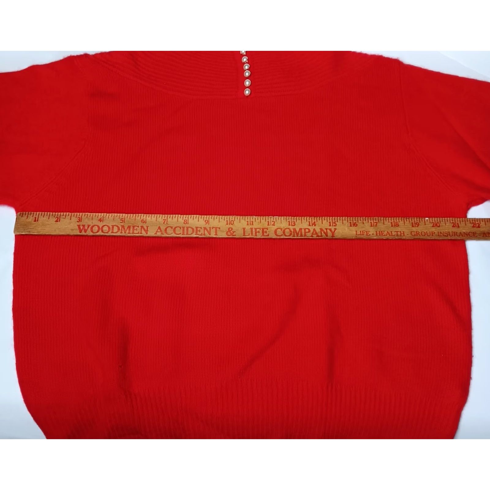 Vintage VINTAGE Carraige Court Sweater Women Medium Red Angora Lambswool Blend Knit Pullover style Classic 90s? Size M / US 6-8 / IT 42-44 - 5 Thumbnail