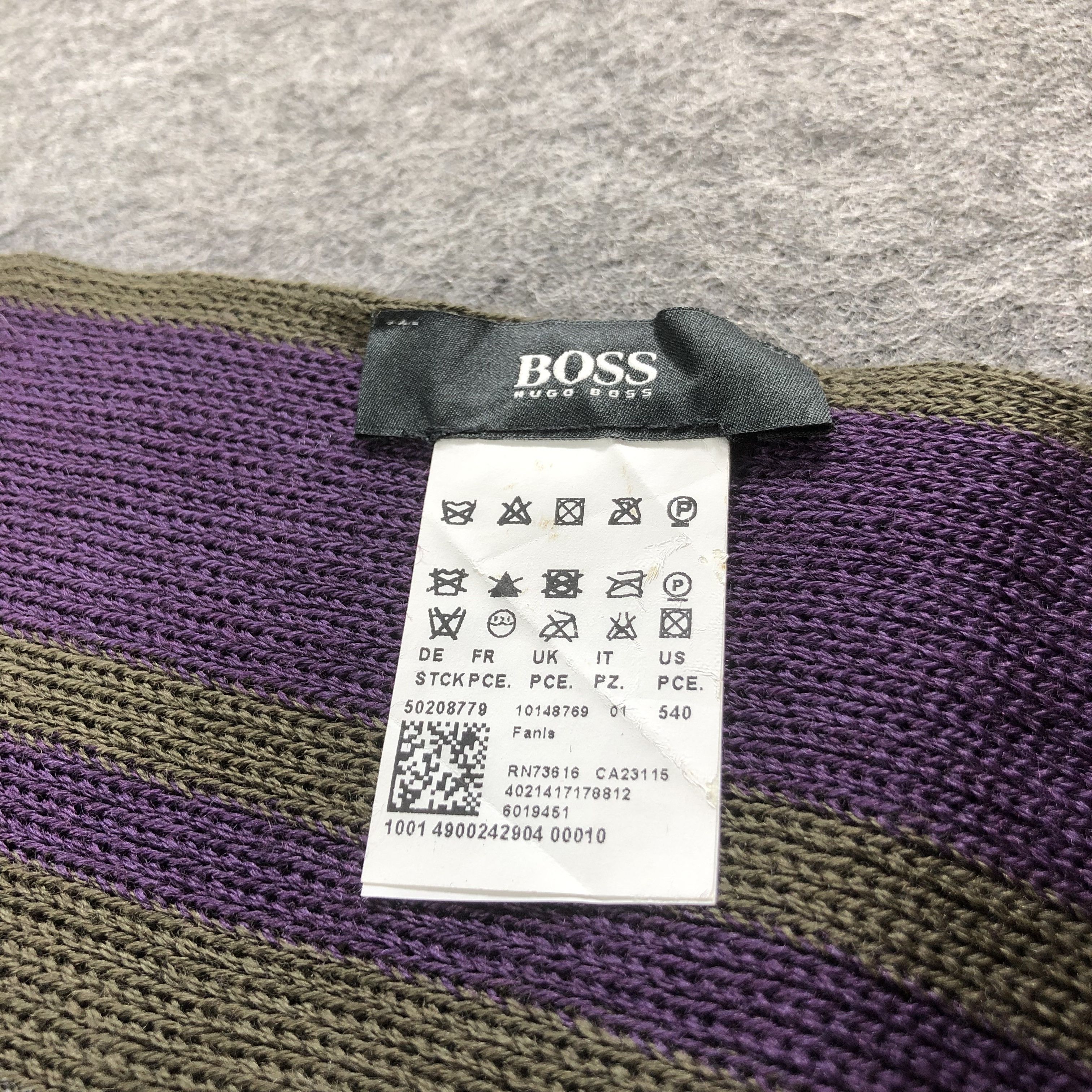 Hugo Boss Boss by Hugo Boss Stripes Knit Wool Scarf Muffler V1637 Size ONE SIZE - 5 Thumbnail
