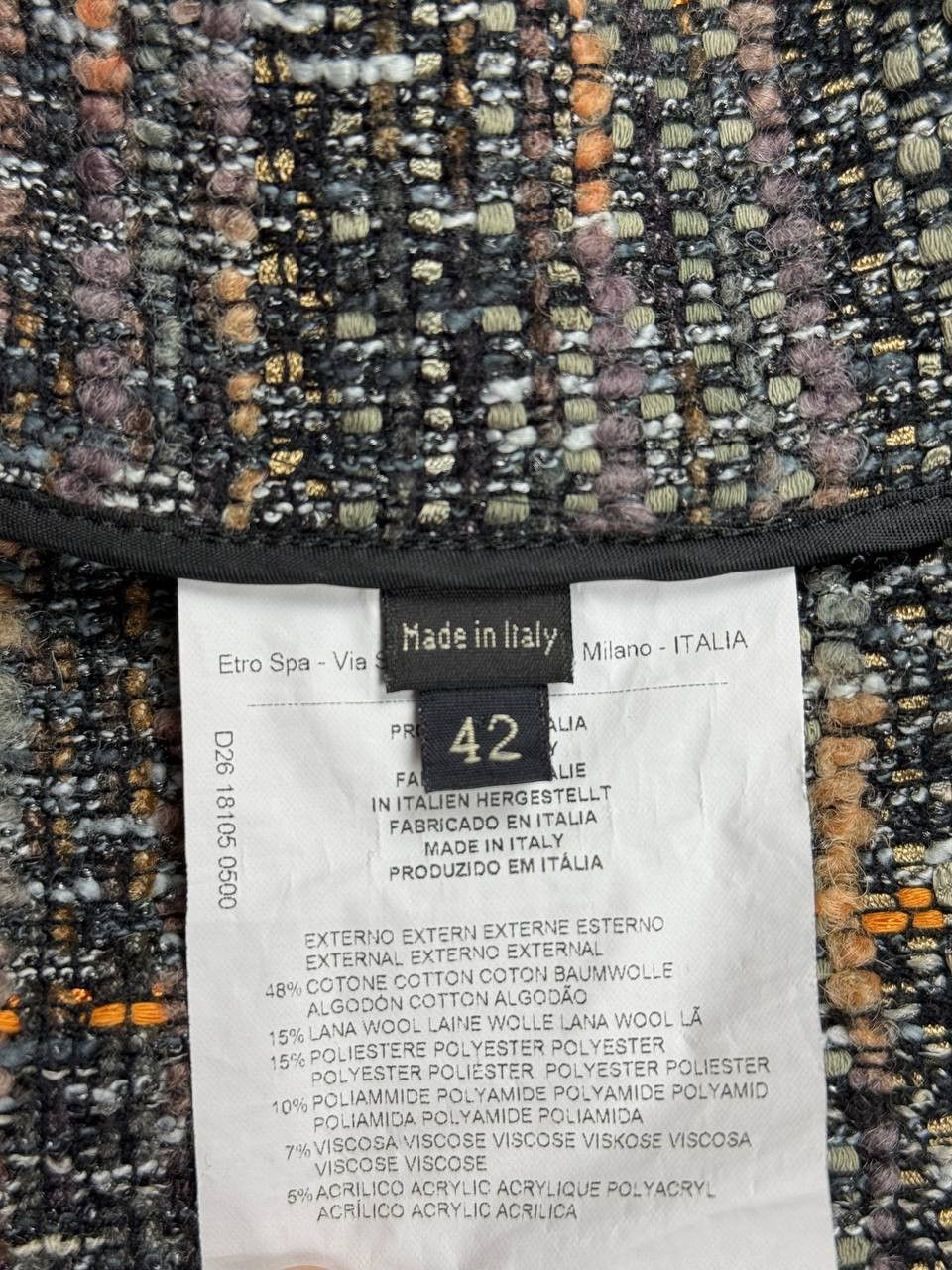 Etro ETRO Luxury blend PLAID TWEED Blazer coat Jacket Size 42 Size M / US 6-8 / IT 42-44 - 7 Thumbnail
