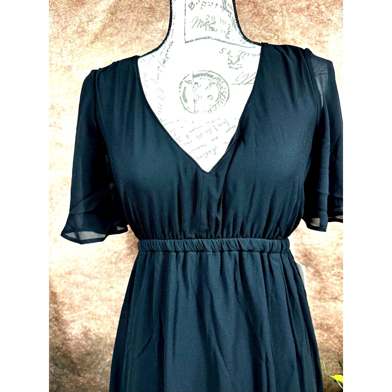 Show Me Your MuMu Show Me Your Mumu Emily Empire Maxi Dress Black Chiffon S Size S / US 4 / IT 40 - 7 Thumbnail