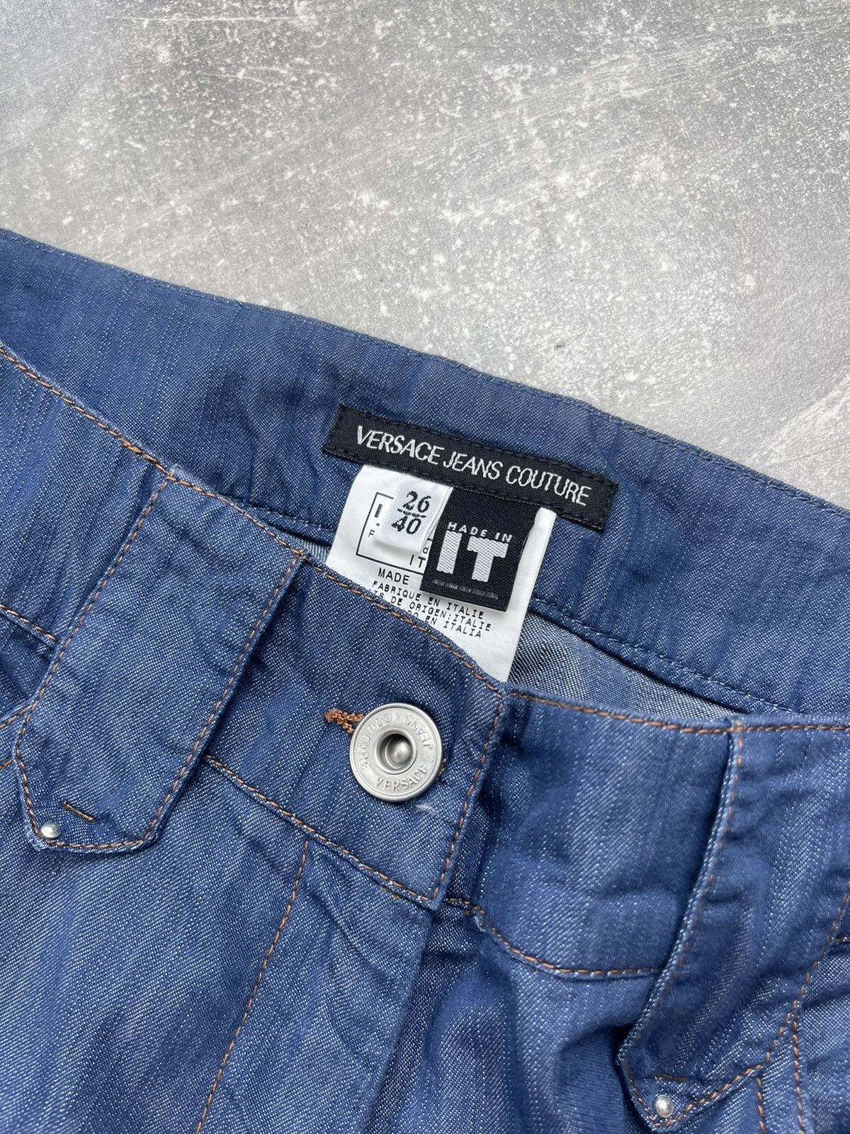 Versace × Vintage Versace Jeans Couture Vintage Flared Y2K 00s Pants Size 27" / US 4 / IT 40 - 6 Thumbnail