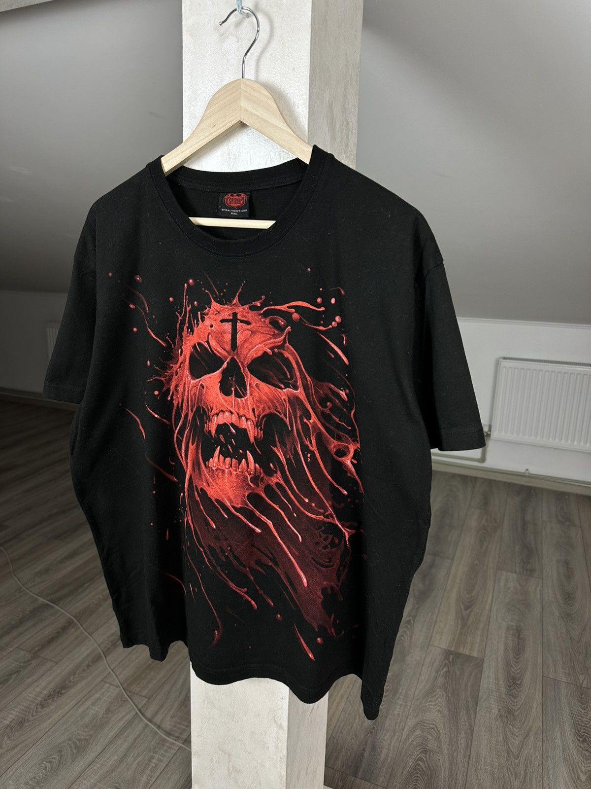Other Vintage Y2K Fire Skull and Dragon Rock Tee Gothic Size US XL / EU 56 / 4 - 2 Thumbnail