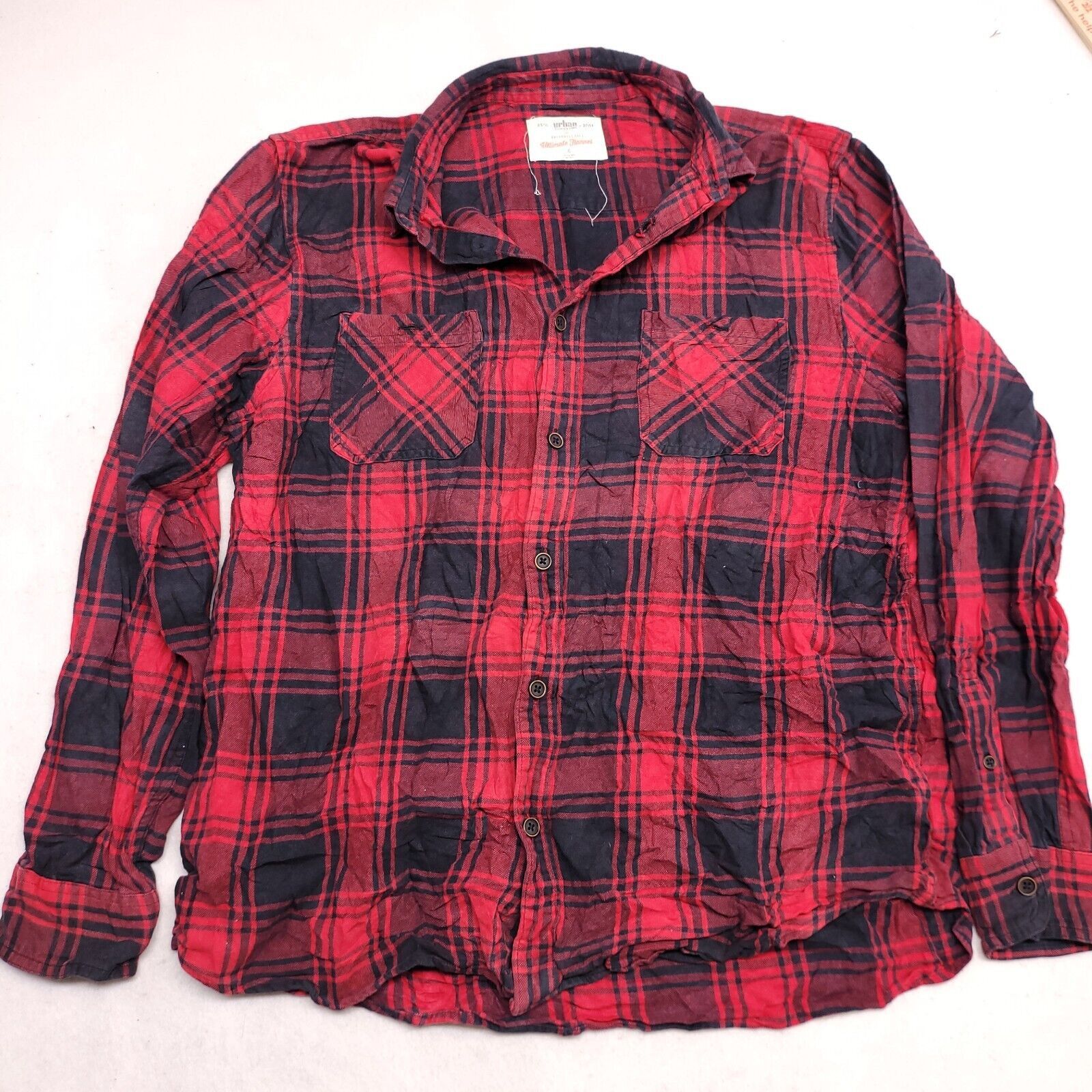 Urban Pipeline Urban Pipeline Tartan Flannel Shirt Mens Size XL Red Black Size US XL / EU 56 / 4 - 2 Thumbnail
