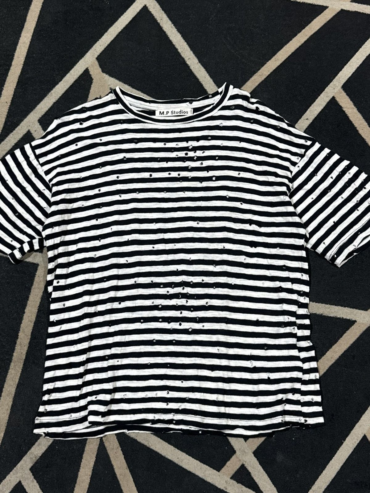 Japanese Brand Striped Distressed SS18 MP Studio Tees Size US M / EU 48-50 / 2 - 2 Thumbnail