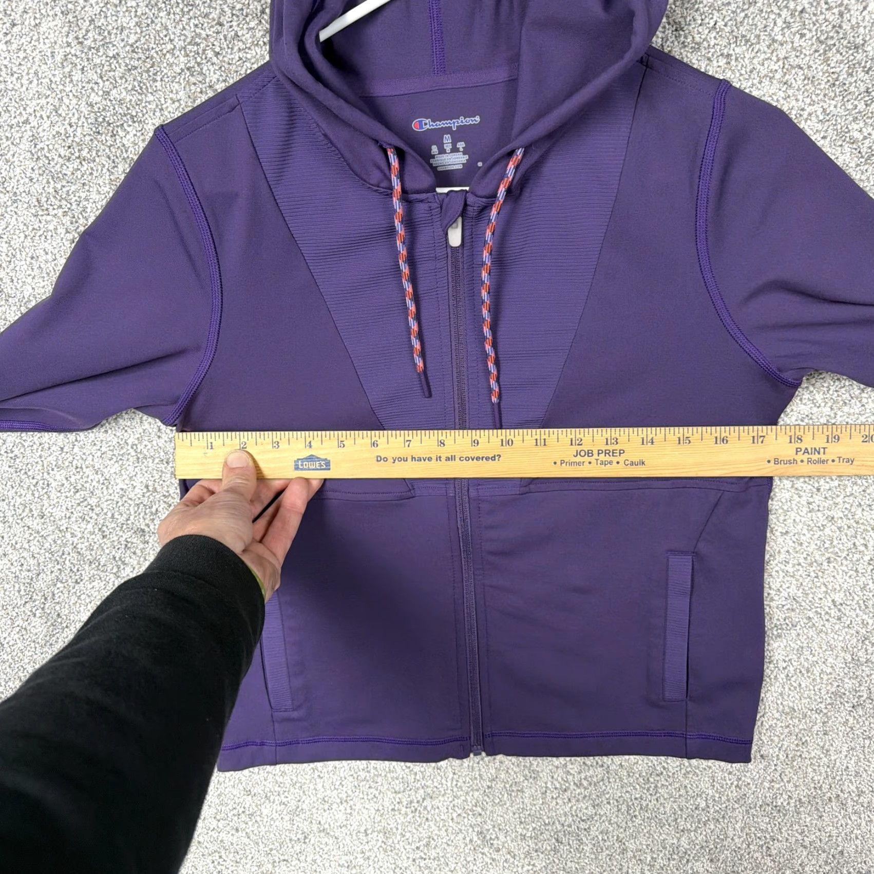 Champion Champion Jacket Womens Medium Purple Hooded Full Zip Thumbholes Athletic Sporty Size M / US 6-8 / IT 42-44 - 5 Thumbnail