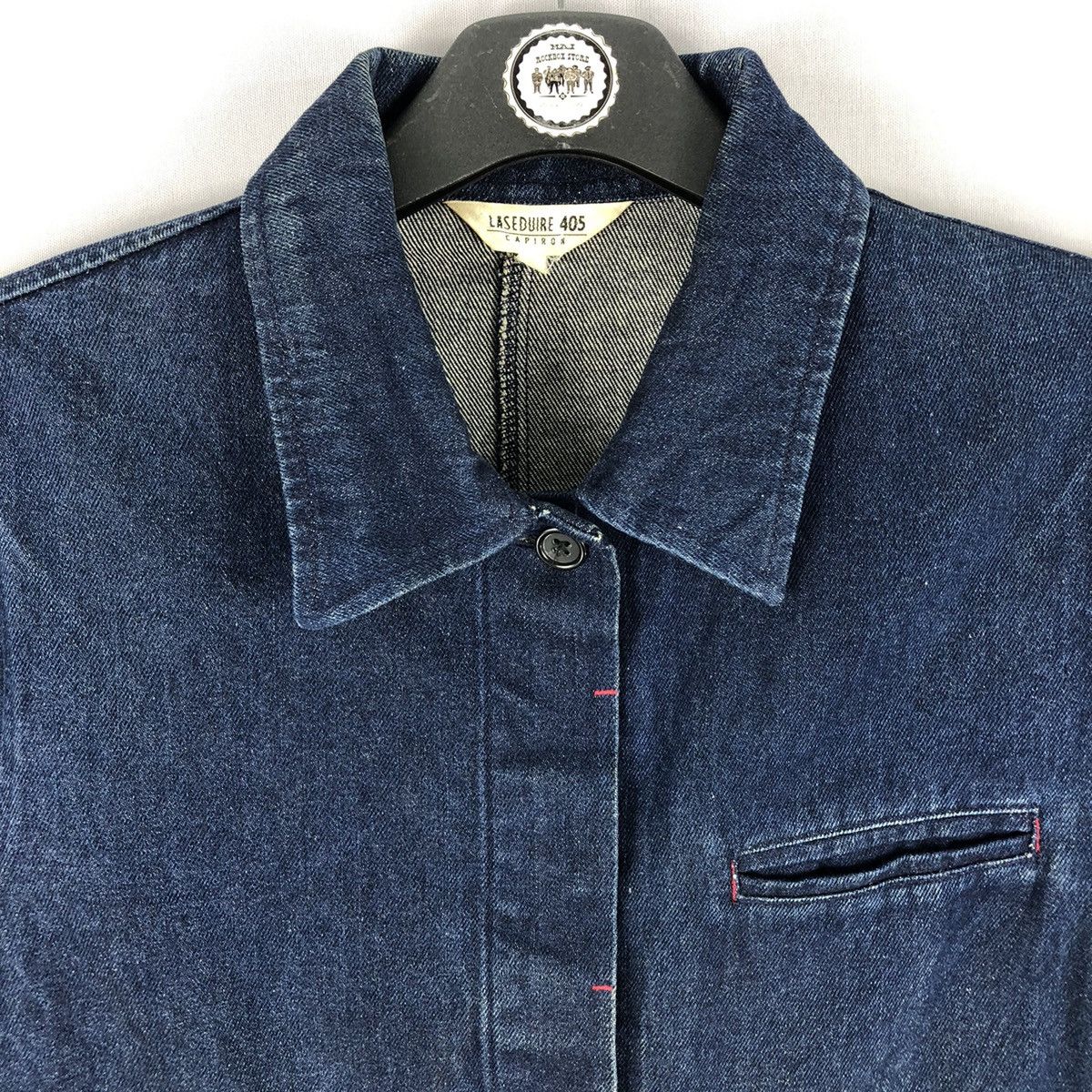 Japanese Brand Vintage 90's Denim Chore Jacket Workwear by Laseduire 405 Size US S / EU 44-46 / 1 - 7 Thumbnail
