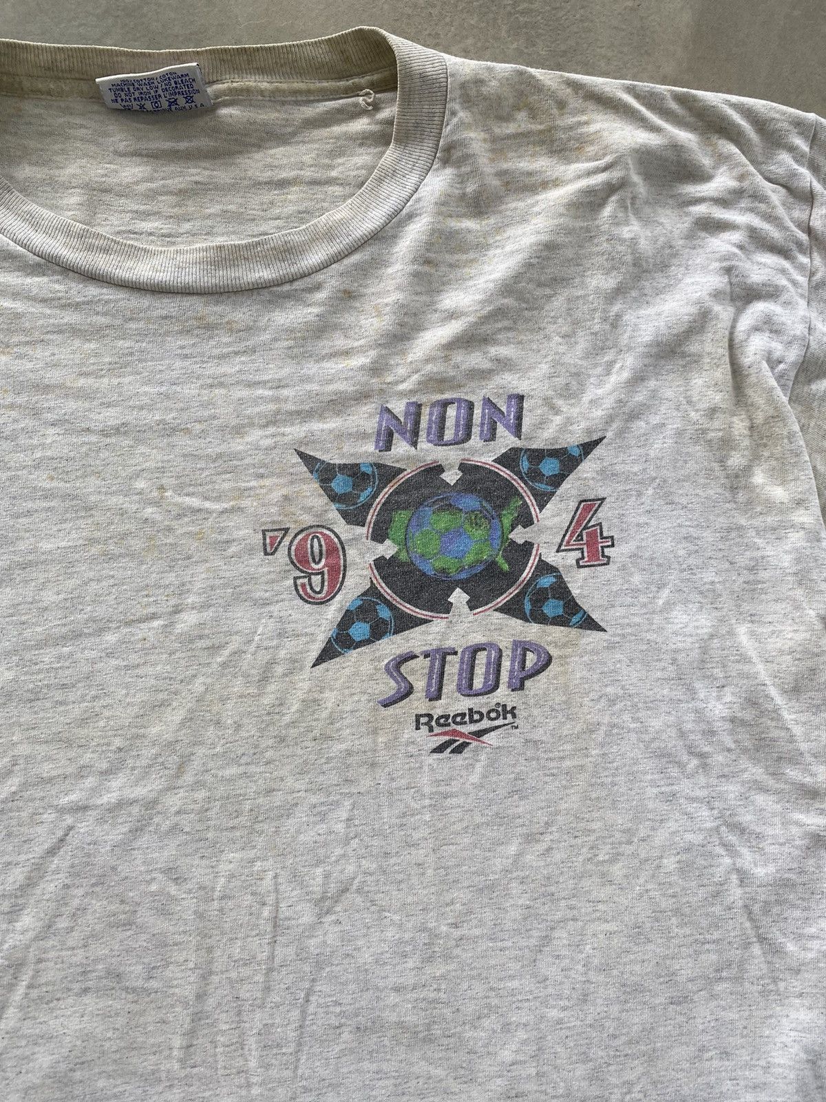Reebok VINTAGE REEBOK OVERPRINT SOCCER TEE NON STOP Size US XL / EU 56 / 4 - 3 Thumbnail