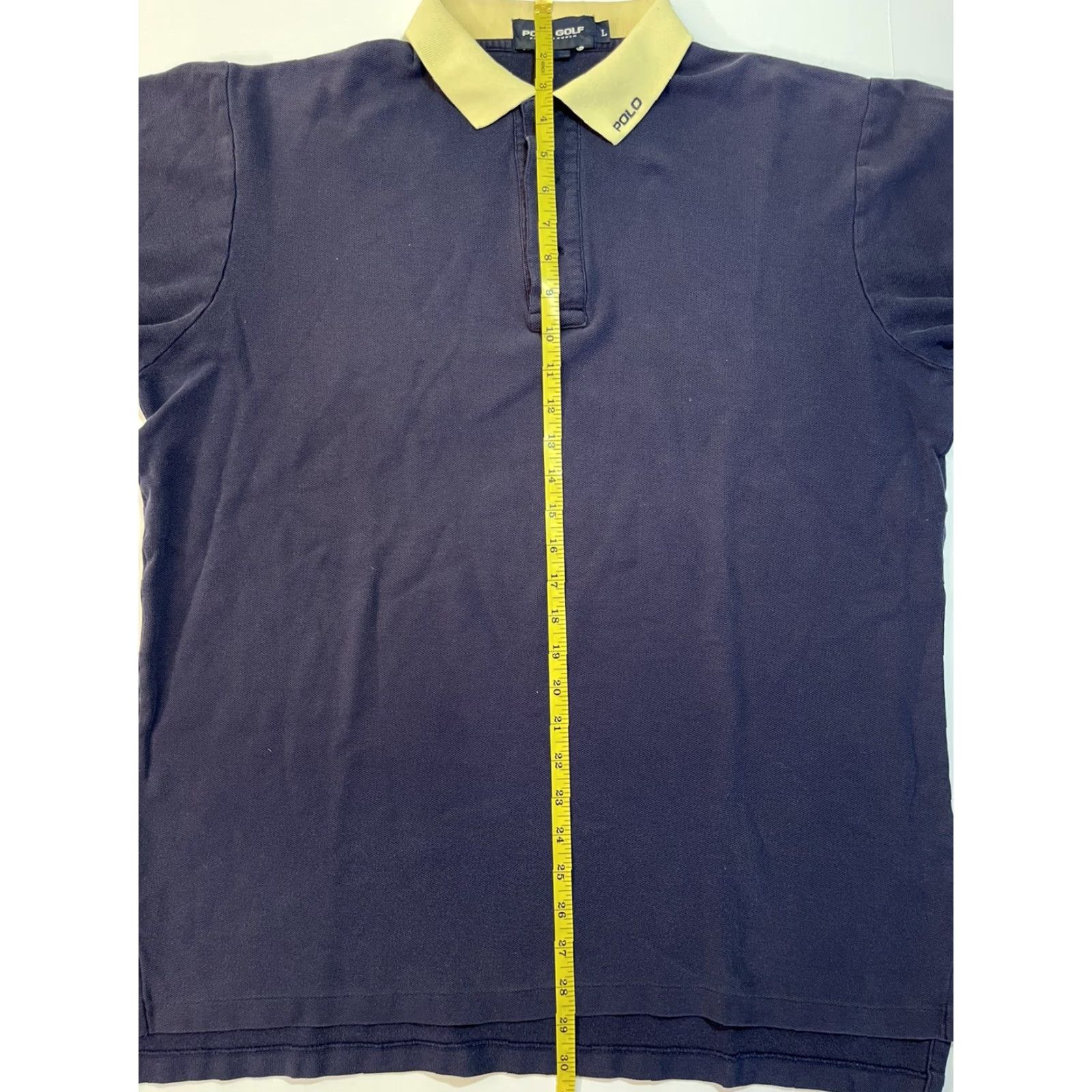 Ralph Lauren VINTAGE Ralph Lauren Polo Golf Collared Shirt Spell Out Logo Blue L Men 90s Sports Size US L / EU 52-54 / 3 - 7 Thumbnail