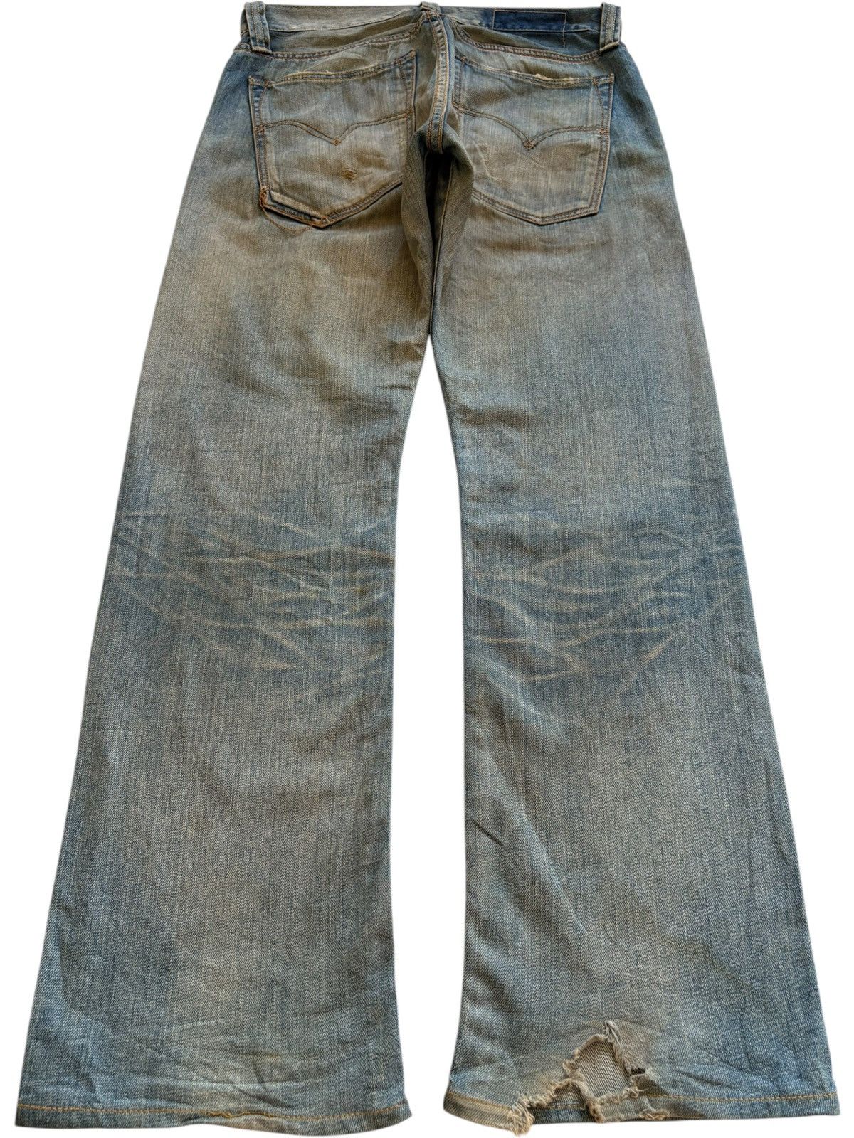 Levi's × Levi's Vintage Clothing Vintage 90s Levis 508 Mud Wash Distressed Rip Bootcut Jeans Size US 31 - 2 Thumbnail