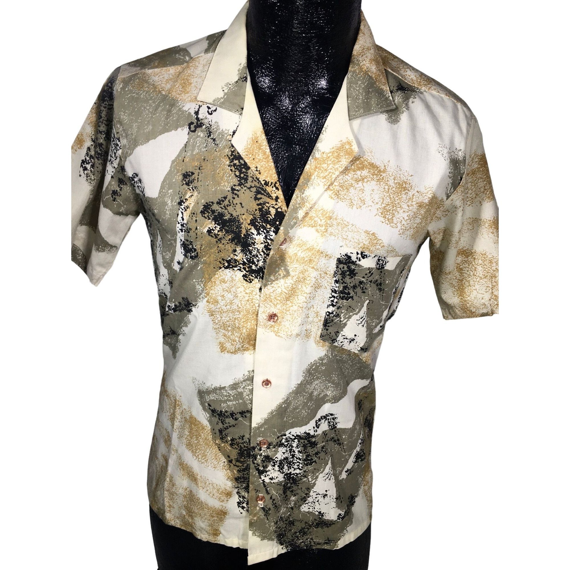 Other Vtg Fame Geometric Abstract Button Down SURFER Retro Shirt Size US S / EU 44-46 / 1 - 2 Thumbnail