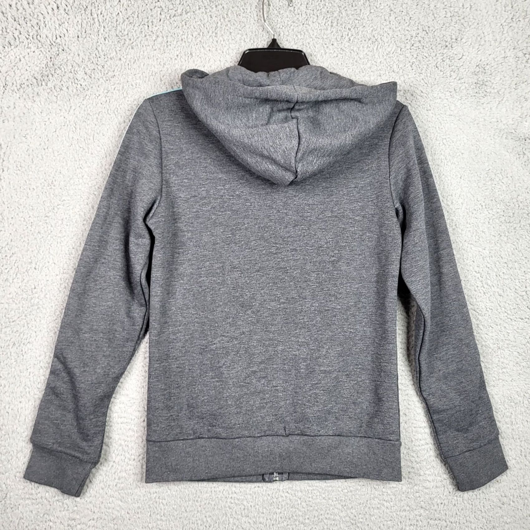 Adidas ADIDAS Women's Full zip Gray Green strips sweatshirt hoodie XS NEW Size XS / US 0-2 / IT 36-38 - 2 Thumbnail