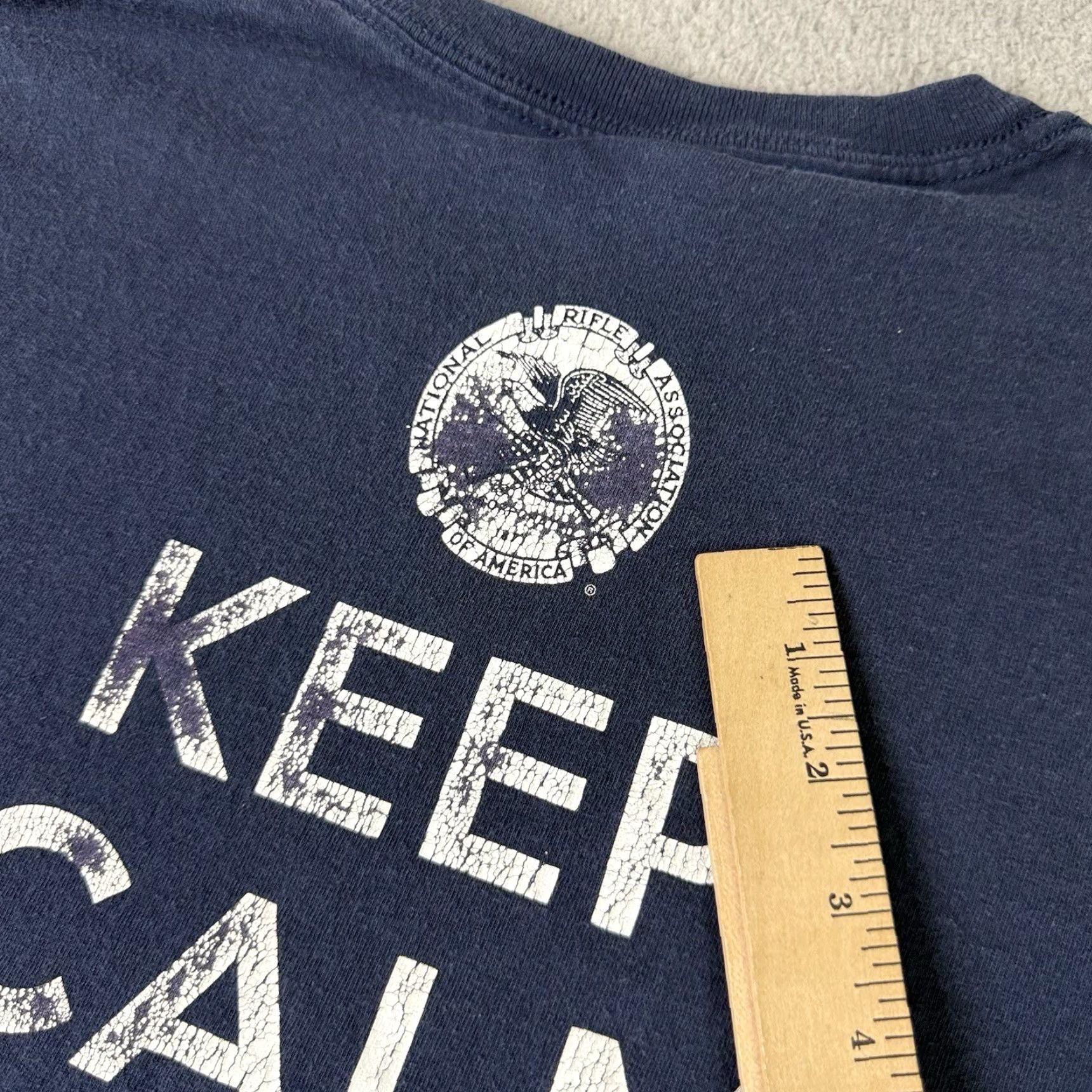 Vintage VINTAGE NRA T Shirt Adult XL Blue National Rifle Association Keep Calm Carry Guns Rifles Mens XL Blue Graphic Print Size US XL / EU 56 / 4 - 6 Thumbnail