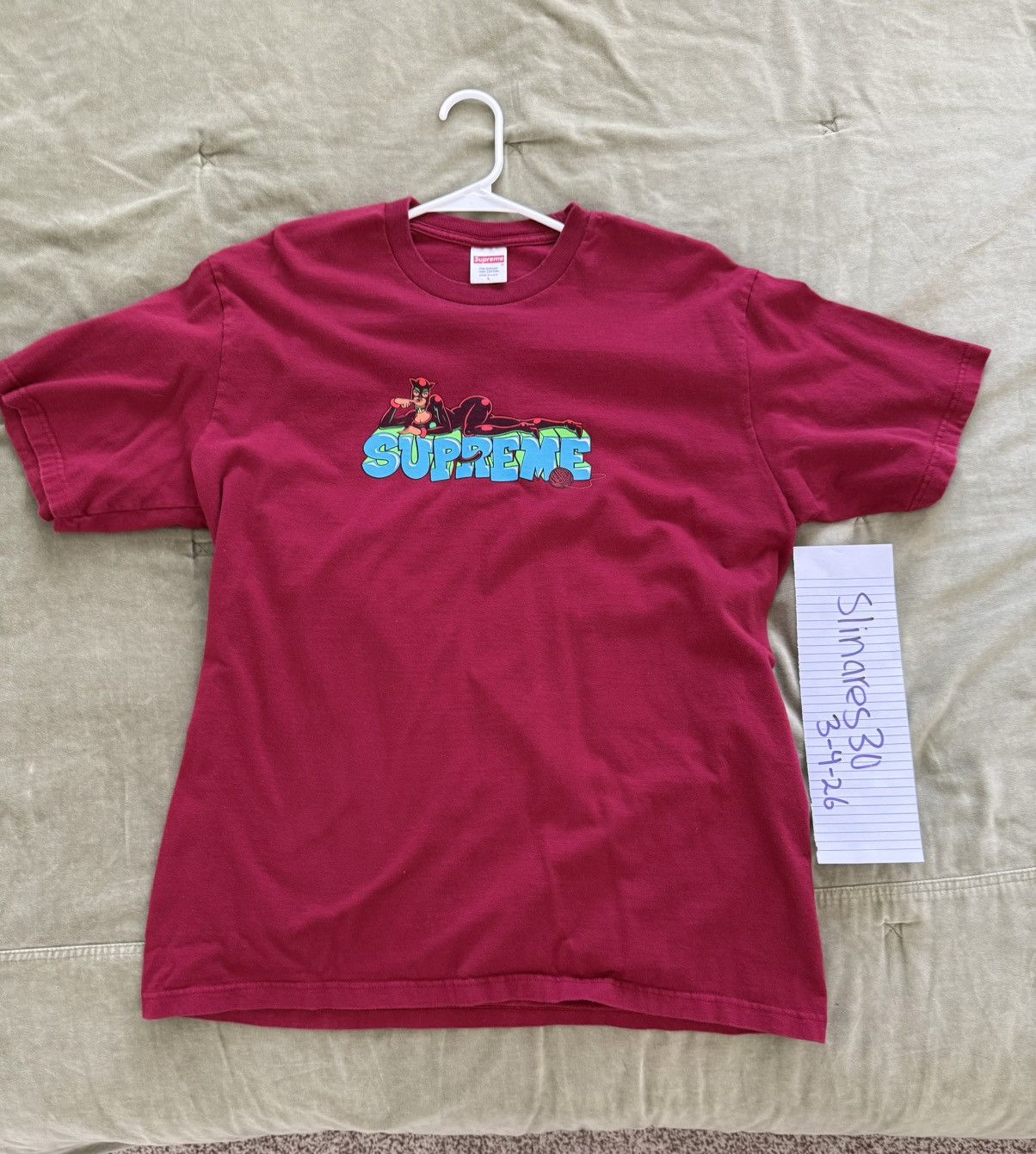 Supreme Supreme Catwoman Tee Cardinal Size US L / EU 52-54 / 3 - 1 Thumbnail