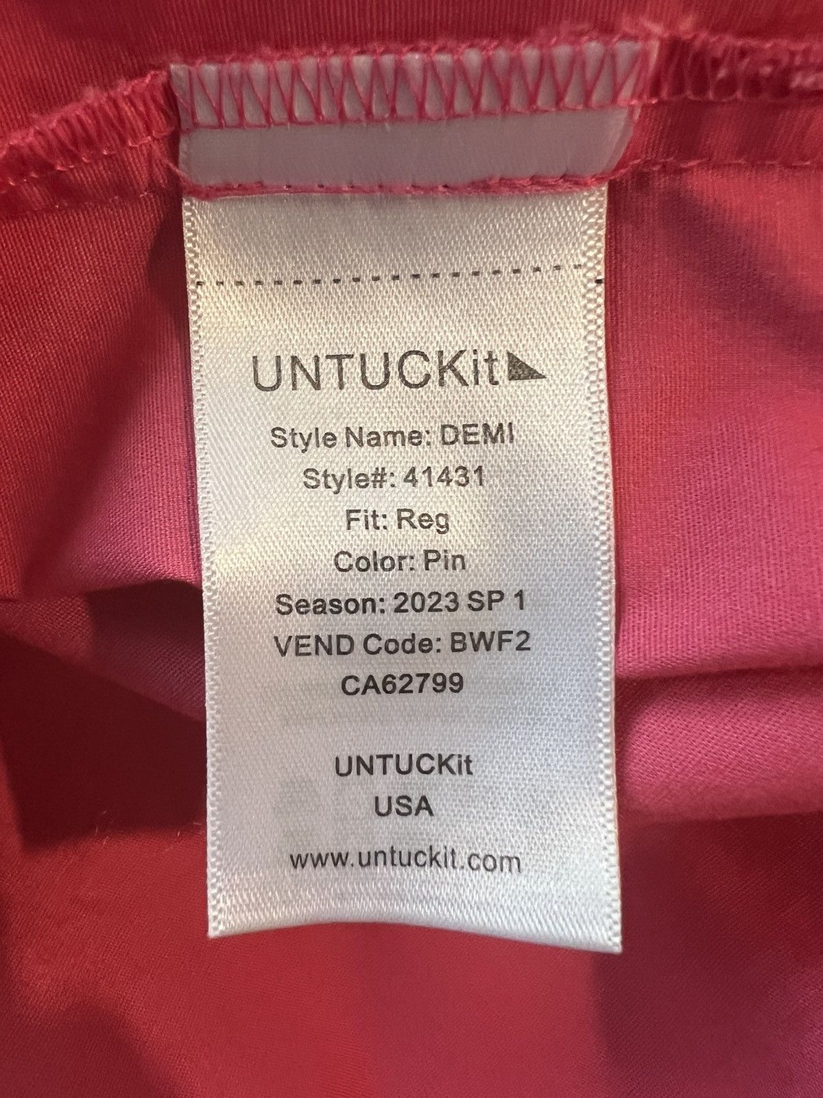UNTUCKit UNTUCKit Demi Pink Button Down Shirt Dress Pockets Large Size L / US 10 / IT 46 - 6 Thumbnail