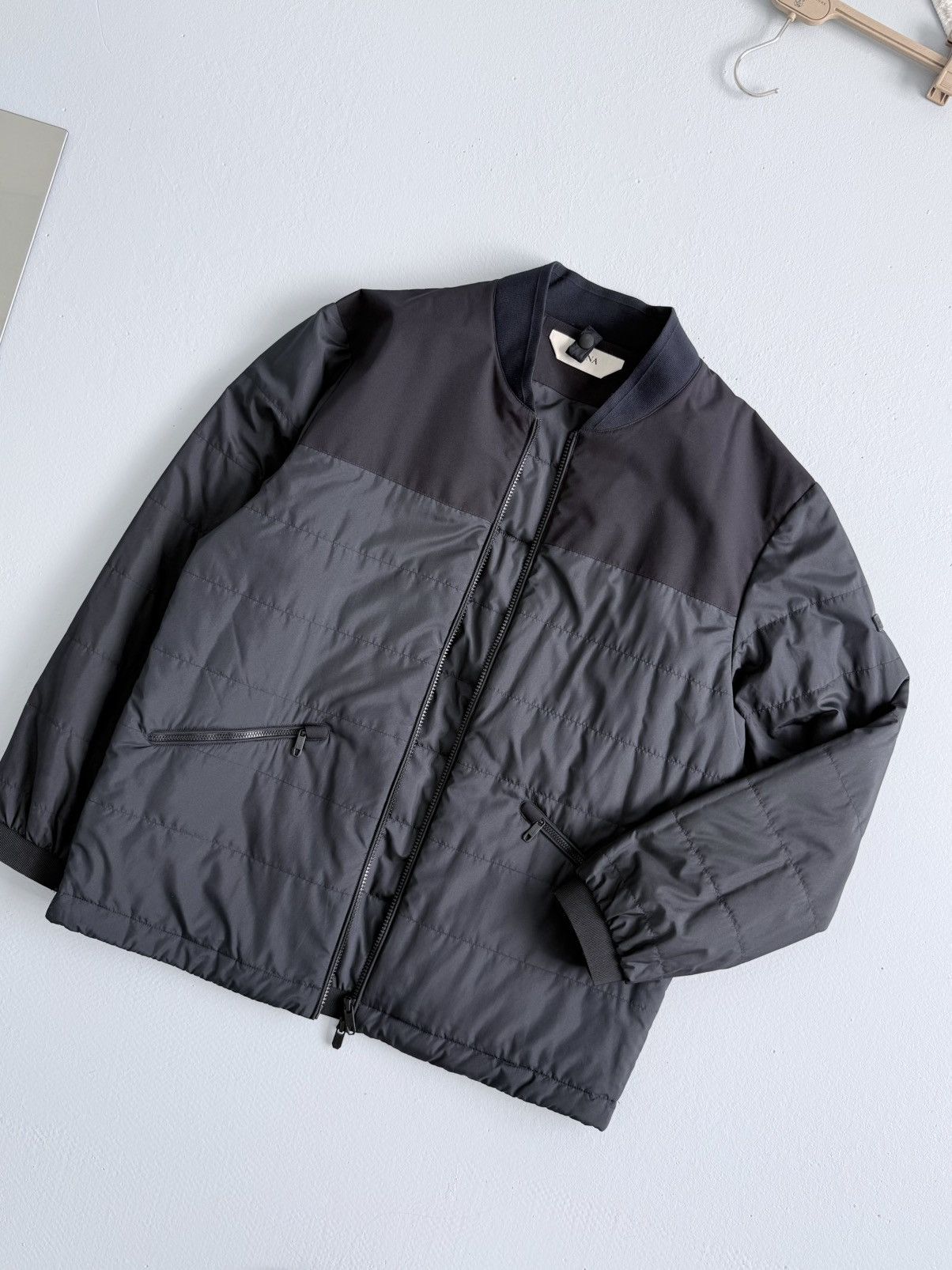 Ermenegildo Zegna ZEGNA Quilted Bomber Jacket Dark Navy Full Zip XL Size US XL / EU 56 / 4 - 6 Thumbnail
