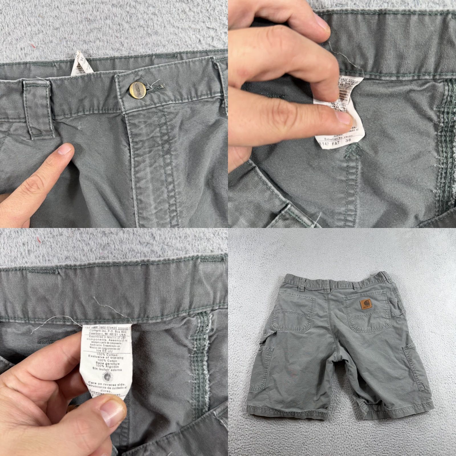 Carhartt Carhartt Shorts Cargo Gray Men's 36 Workwear Outdoor Flat Front Pockets Regular Cargo Pocket Size 36 USA Outdoor Workwear Mens Gray Cotton B147-FAT Size US 36 / EU 52 - 8 Thumbnail