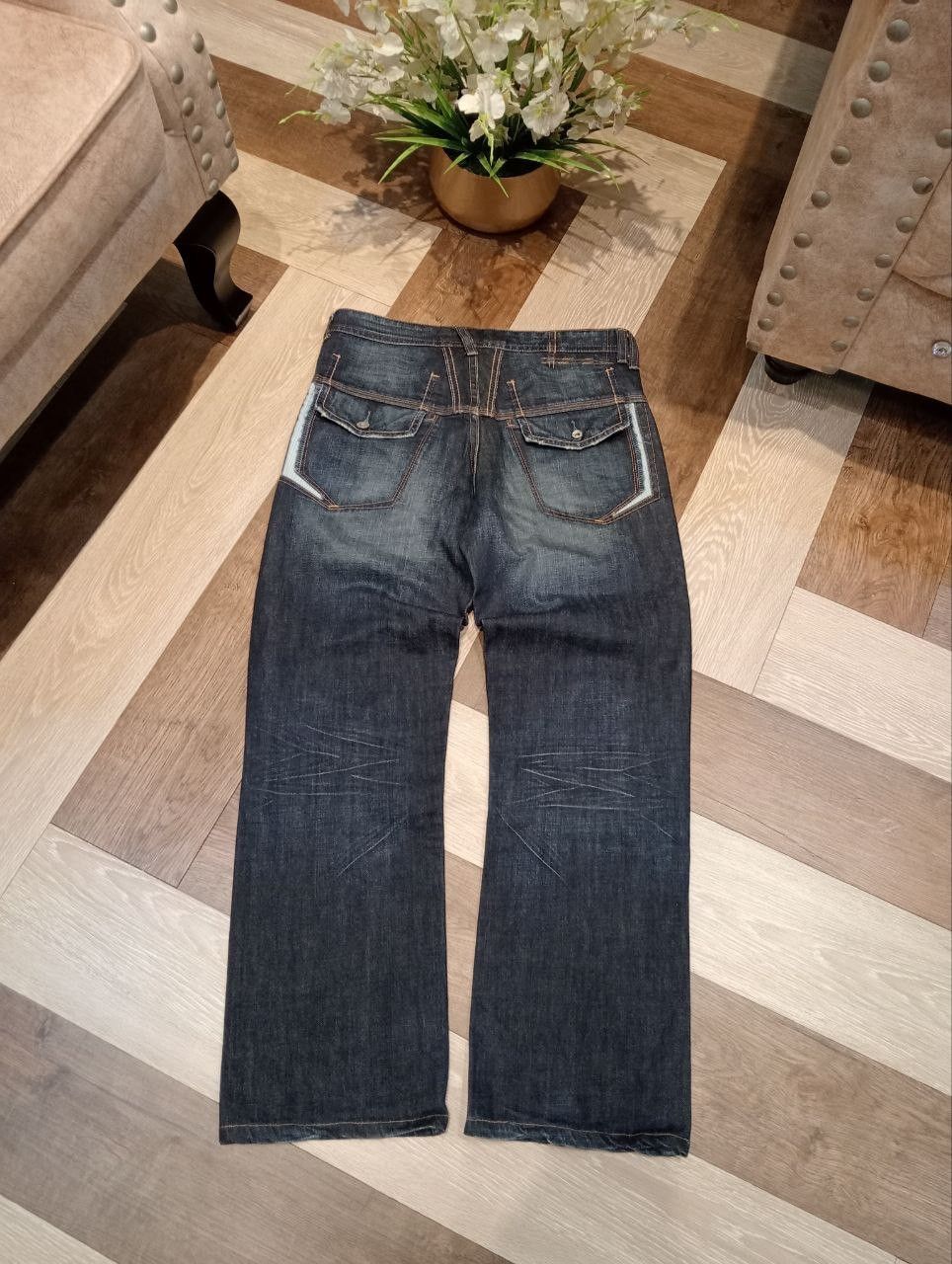 Marithe + Francois Girbaud MARITHE FRANCOIS GIRBAUD JEANS MULTI-BUTTON BLUE DENIM Size US 31 - 12 Thumbnail