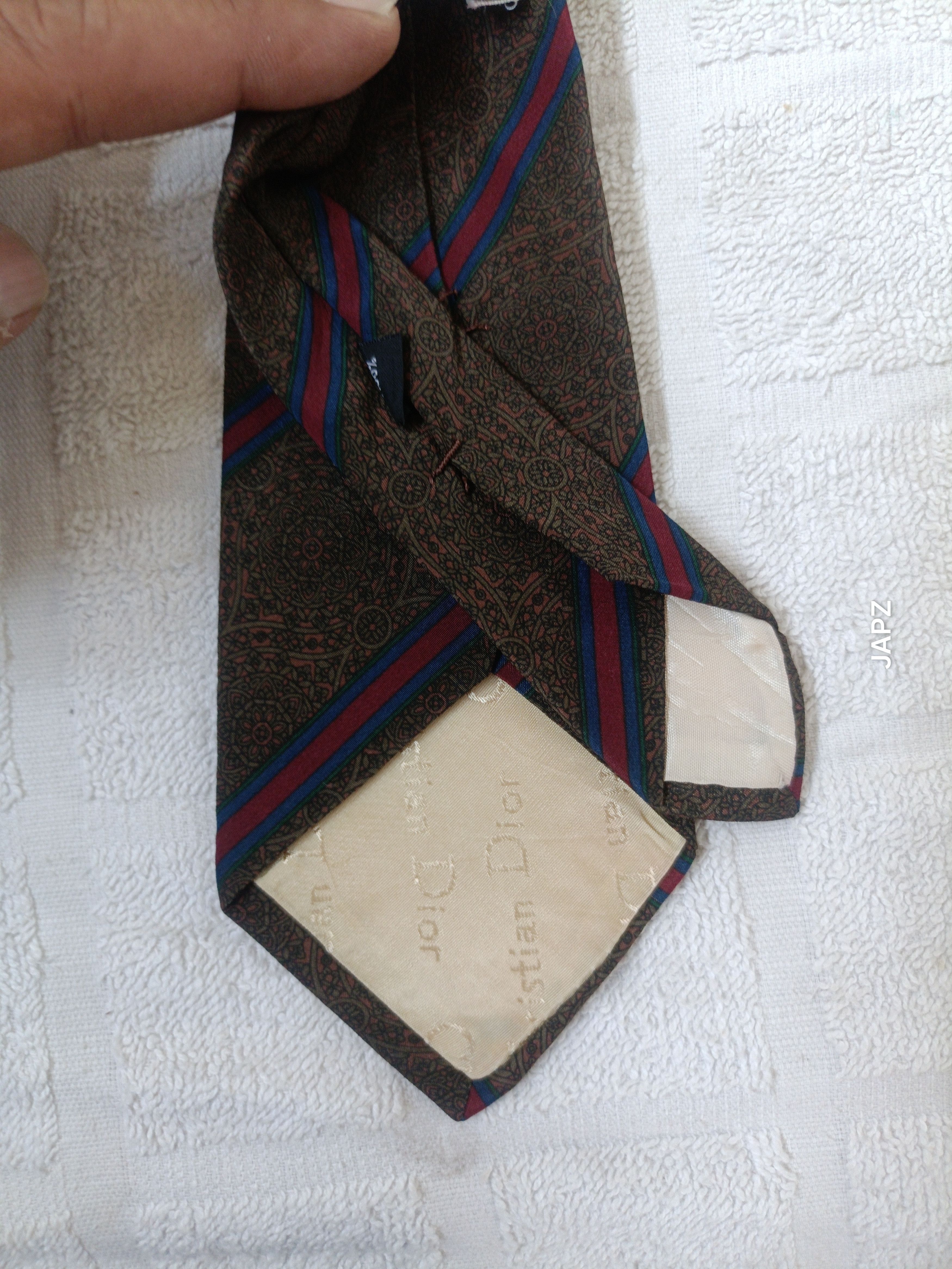 Christian Dior Monsieur Vintage Christian dior geometric cathedral rose silk tie Size ONE SIZE - 6 Thumbnail