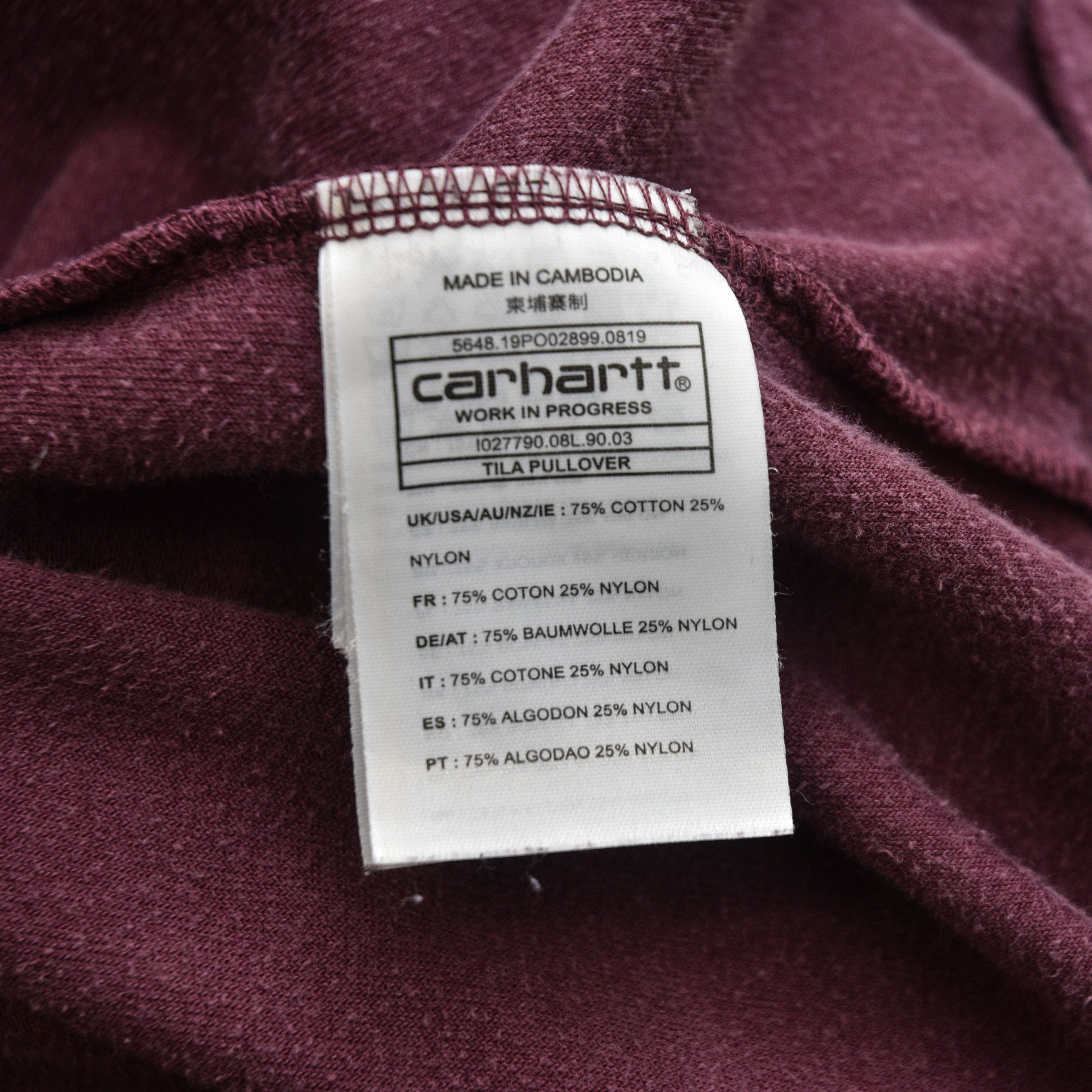Carhartt Carhartt WIP Tila Pullover 1/4 Zip Velvet Velur Burgundy L Size US L / EU 52-54 / 3 - 9 Thumbnail