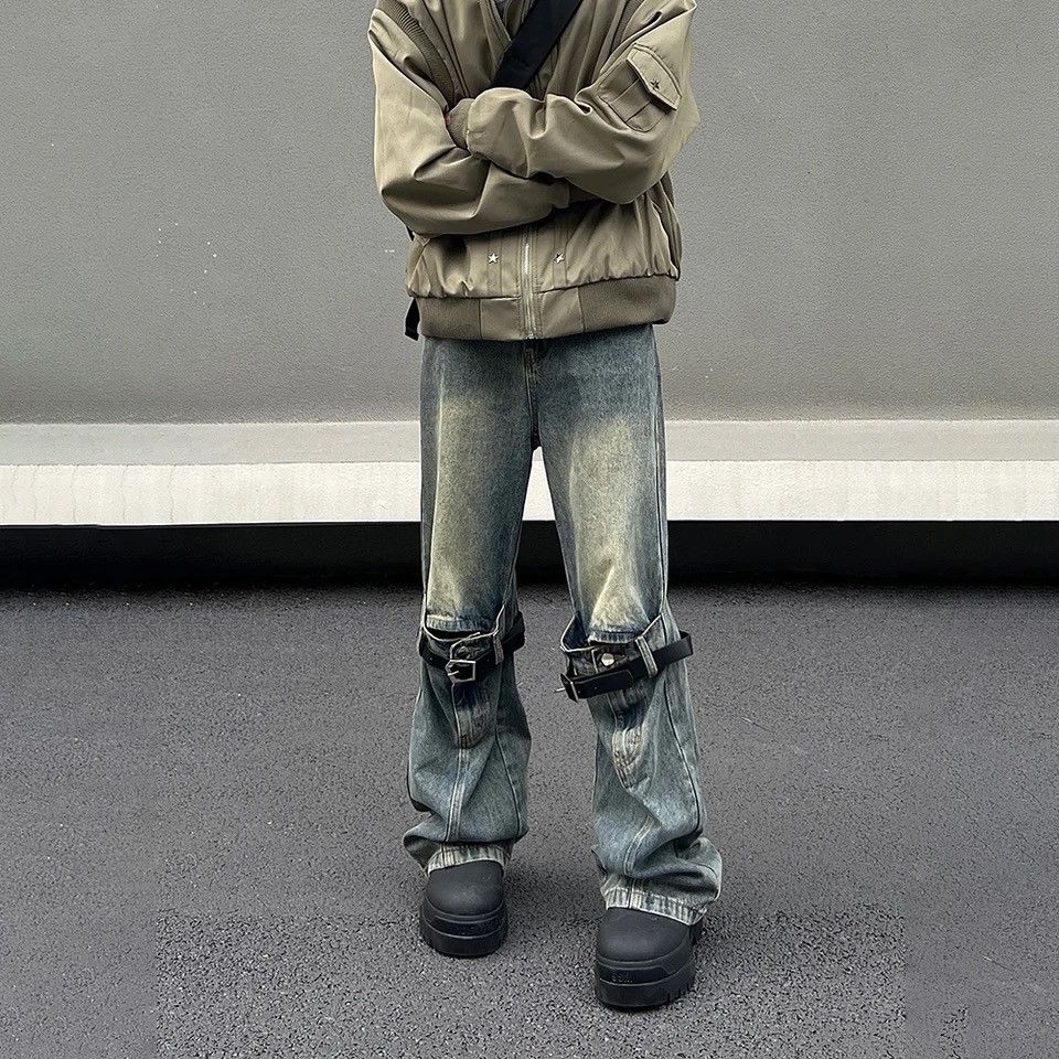 Japanese Brand × Vintage Hip Hop Street Jean Men Wide Leg Flared Trousers Size US 32 / EU 48 - 3 Thumbnail