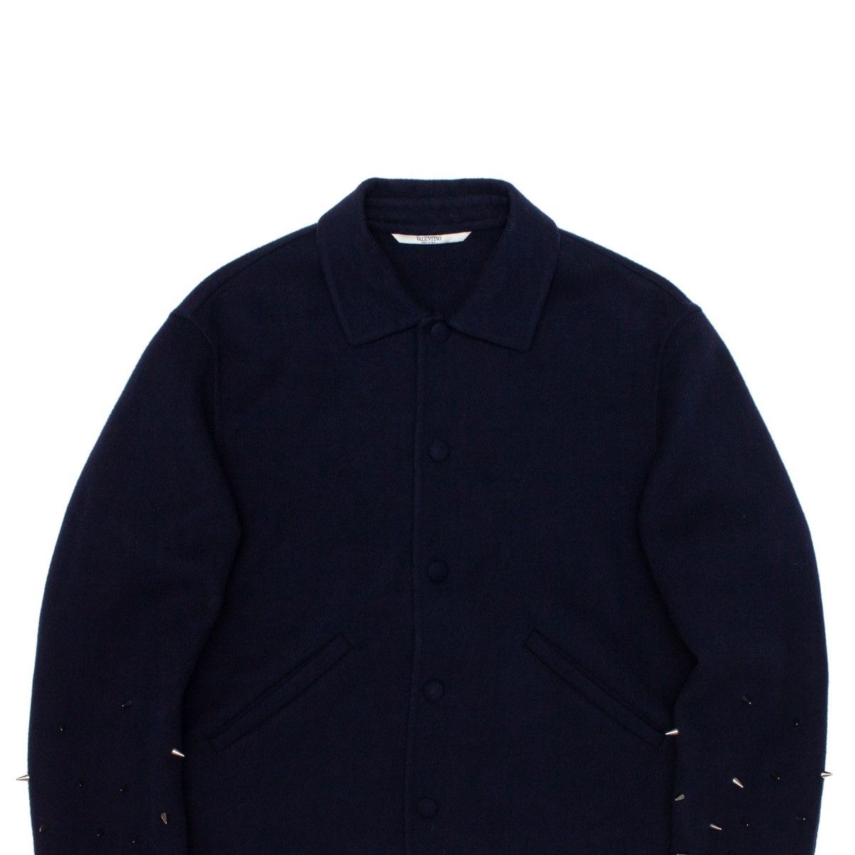 Valentino 2.5k$ VALENTINO Wool Spikes Studded Bomber Jacket Navy Size US S / EU 44-46 / 1 - 3 Thumbnail