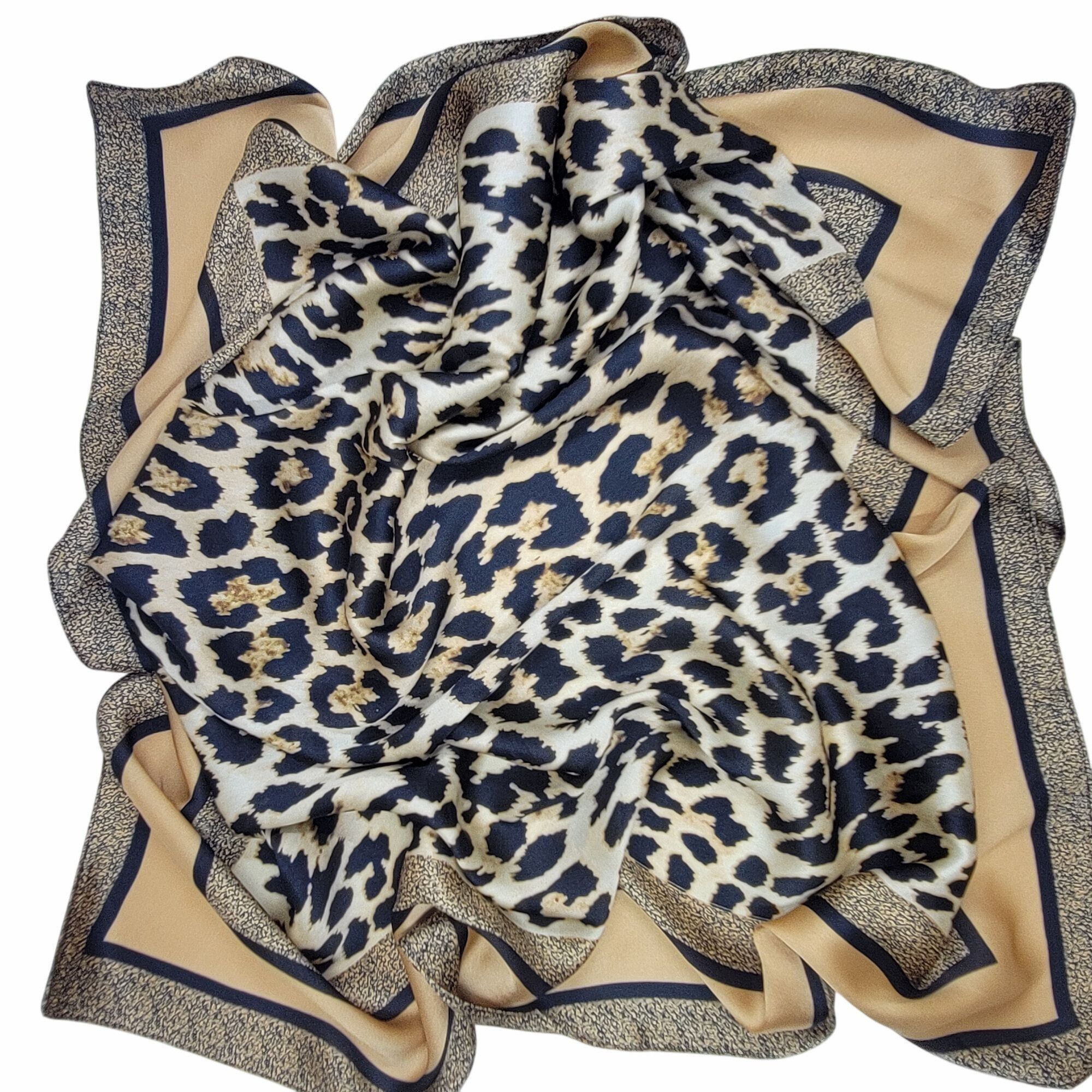 Other New Classic Bandana Square Scarf Vintage Animal Print Silk A Size ONE SIZE - 5 Thumbnail