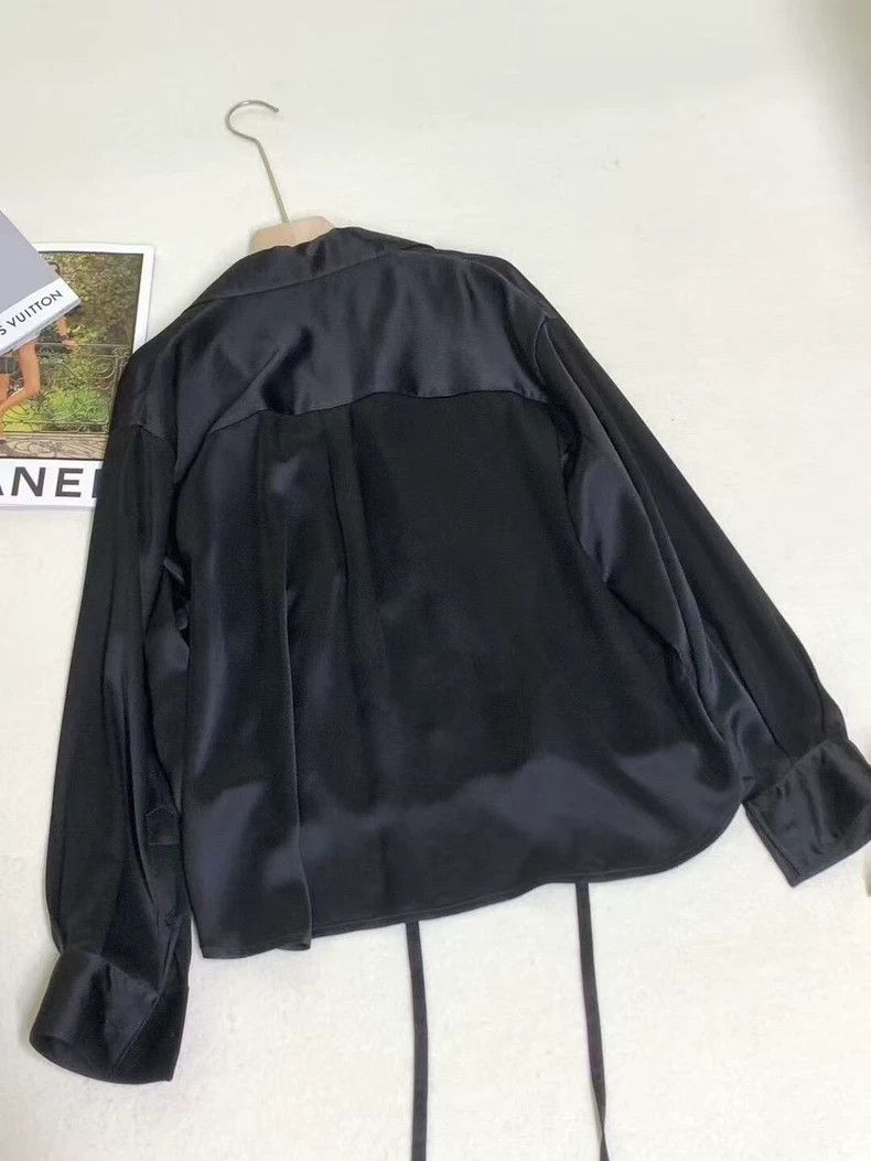 Loewe LOEWE size32 Black silk logo shirt Size M / US 6-8 / IT 42-44 - 4 Thumbnail