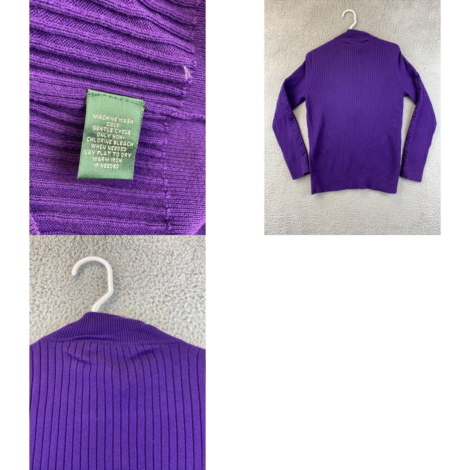 Ralph Lauren Lauren Ralph Lauren Women’s Ribbed Sweater Purple Size L Button / 79-1 Size L / US 10 / IT 46 - 8 Thumbnail