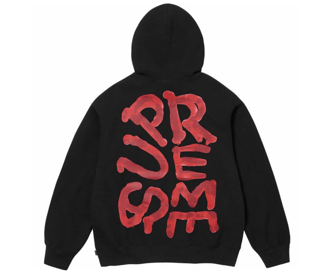 image of Supreme Paint Hoodie in Black, Men's (Size Medium)