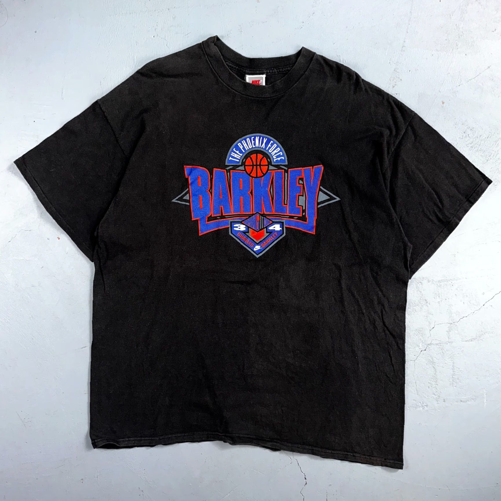 Nike VINTAGE Nike Barkley 90s VTG T Shirt Basketball Gray Tag Single Stitch Phoenix Force 2XL Size US XXL / EU 58 / 5 - 2 Thumbnail