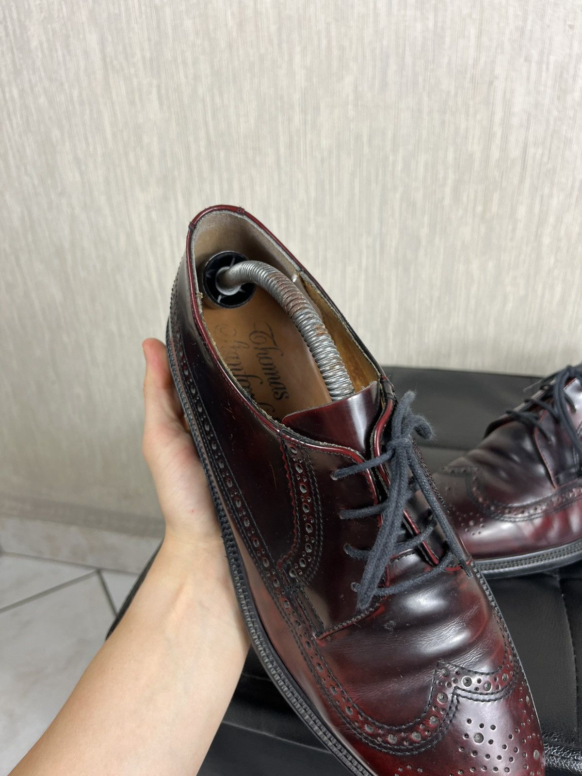 Leather × Vintage Vintage Thomas Stanford leather wine classic loafers shoes Size US 10 / EU 43 - 7 Thumbnail