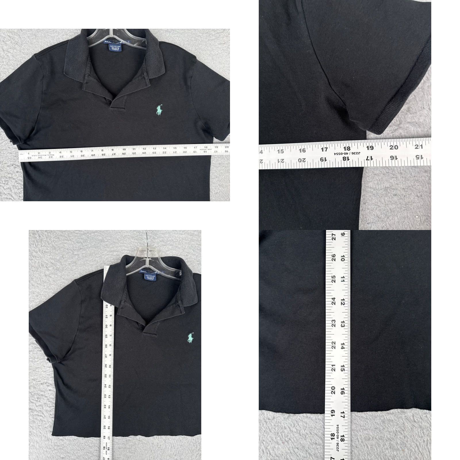 Ralph Lauren VINTAGE Ralph Lauren Polo Shirt Adult Large Black 100% Cotton Distressed Polo Shirt Mens Size US L / EU 52-54 / 3 - 8 Thumbnail
