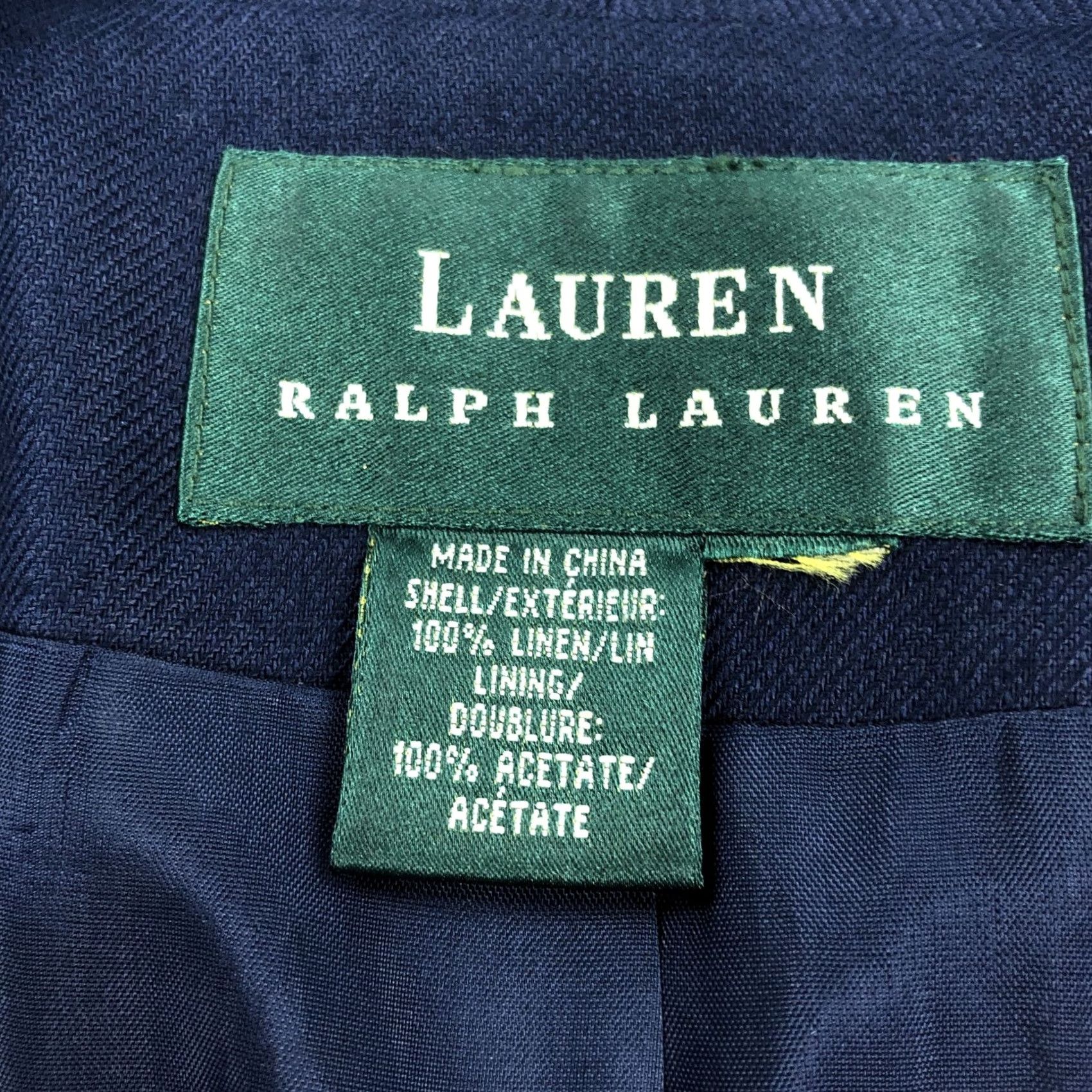 Ralph Lauren Ralph Lauren Women's Blazer Jacket Navy Blue Linen Gold Buttons Striped Lapel Size Large Size L / US 10 / IT 46 - 3 Thumbnail