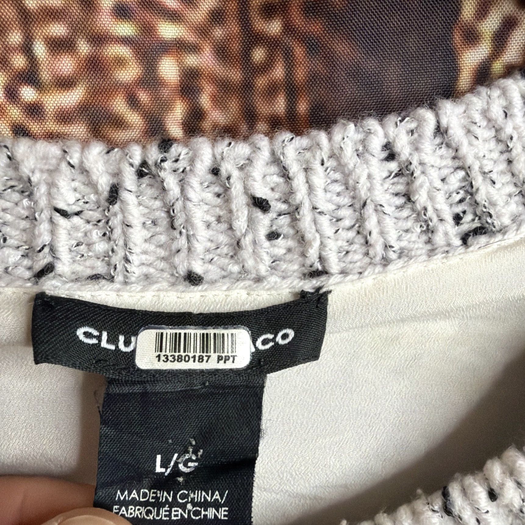 Club Monaco Club Monaco Womens Wool Blend Sweater Large Gray Pullover Size L / US 10 / IT 46 - 2 Thumbnail