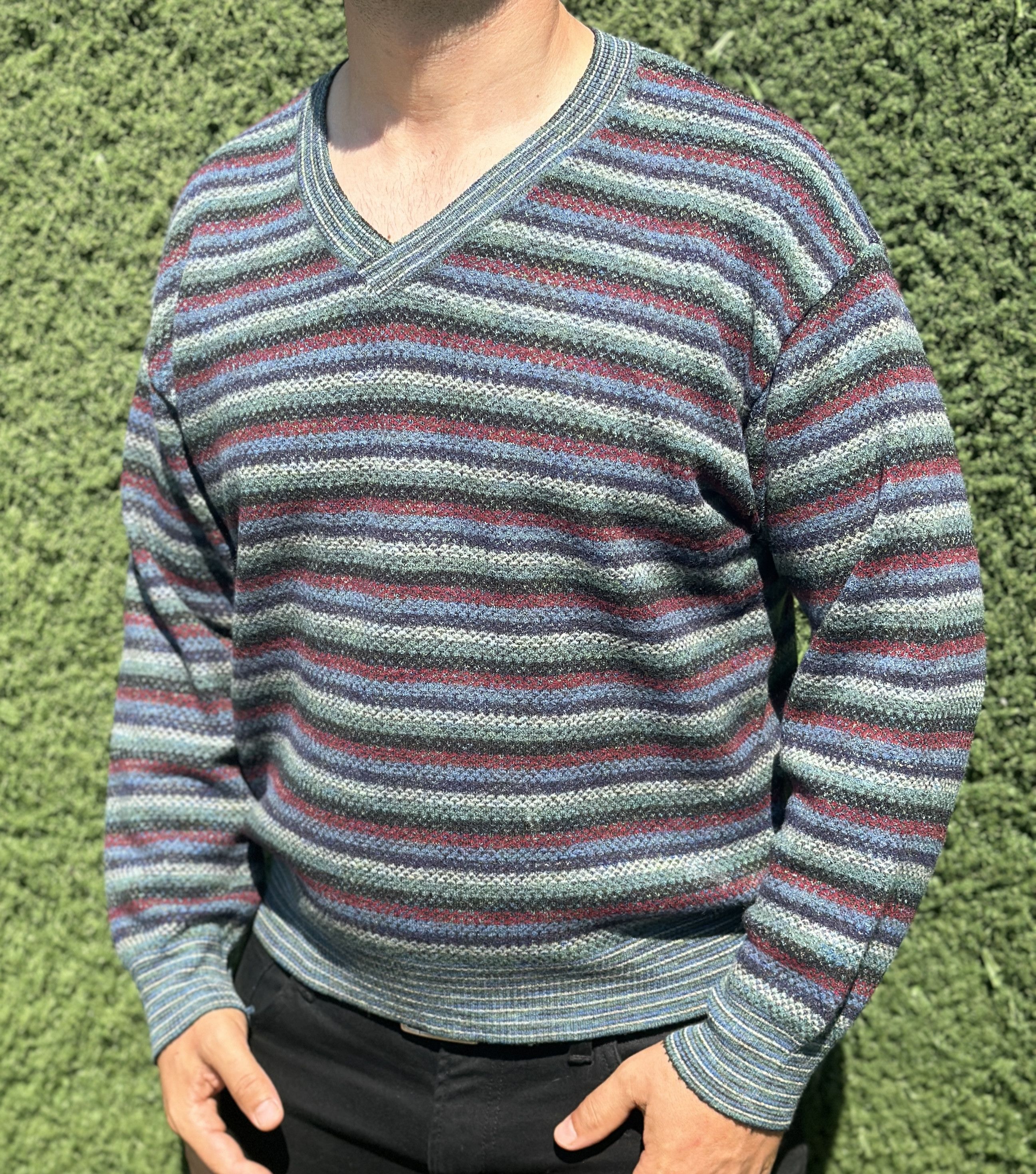 Missoni Missoni Sport Rainbow 3D Striped Pullover Cosby Size 54 L Size US L / EU 52-54 / 3 - 2 Thumbnail
