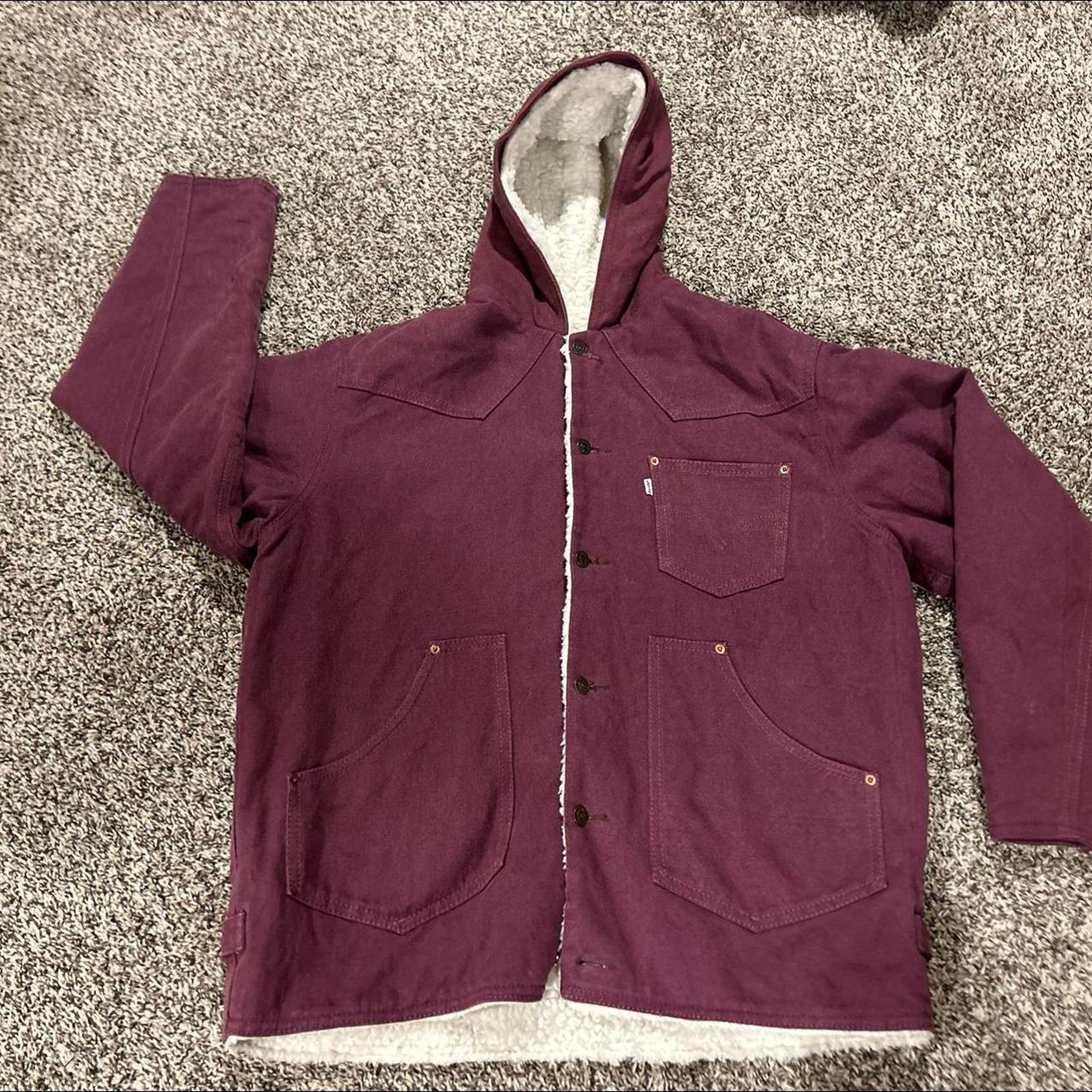 Levi's Levi's sherpa blanket lined trucker jacket in burgundy Size US L / EU 52-54 / 3 - 2 Thumbnail