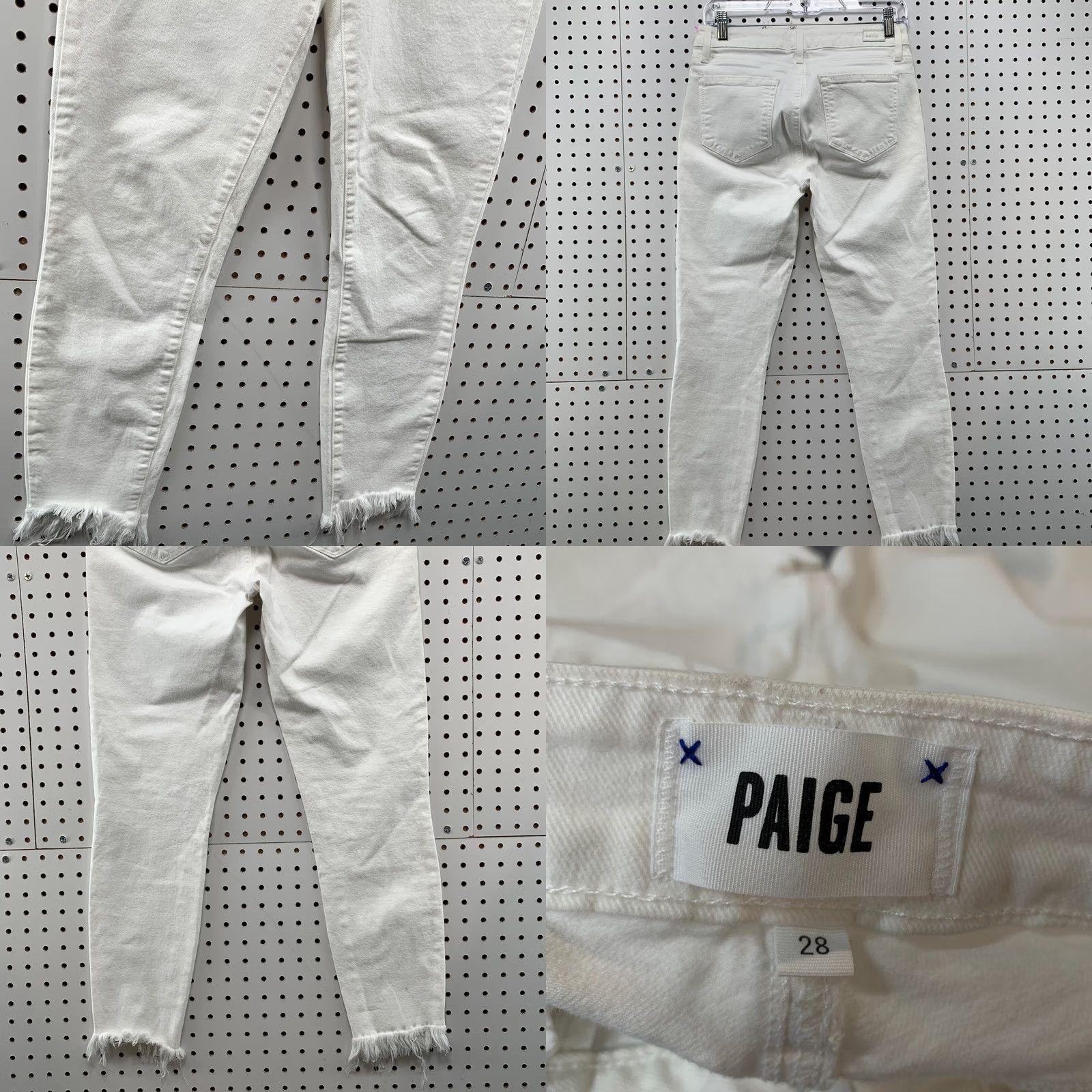 Paige Paige Verdugo Crop Skinny Slim Fit Jeans Womens White Size 28X26 Size 28" / US 6 / IT 42 - 8 Thumbnail