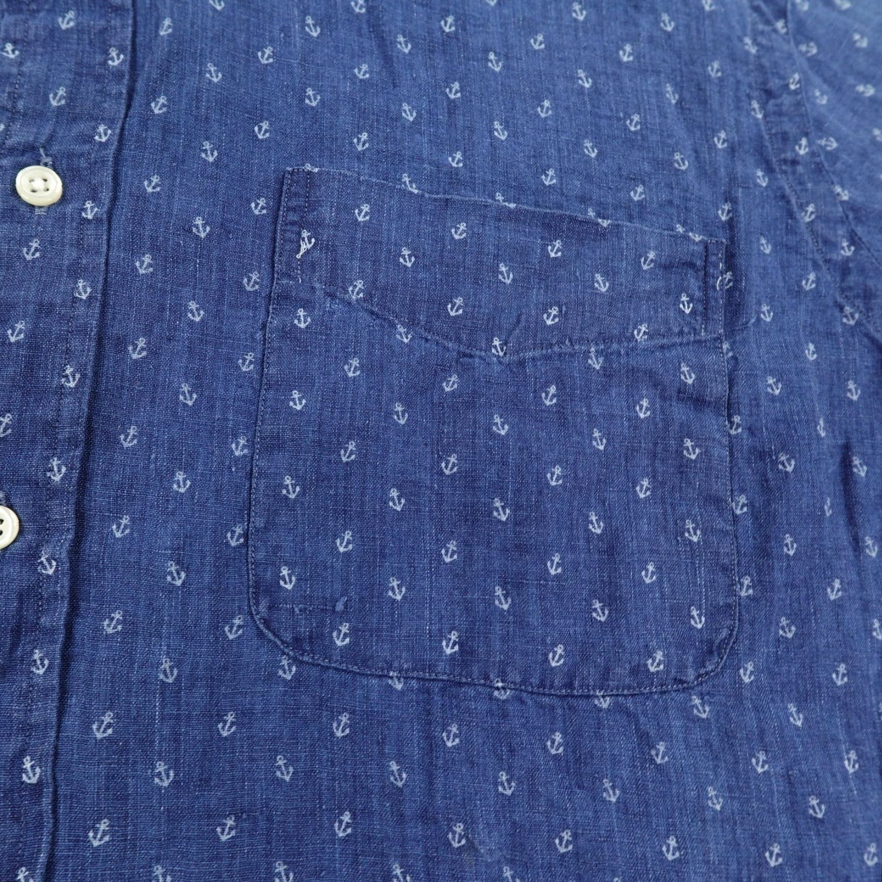 Ralph Lauren Ralph Lauren Mens XL Linen Shirt Classic Fit Nautical Anchor Print Short Sleeve Casual Workwear Size US XL / EU 56 / 4 - 3 Thumbnail