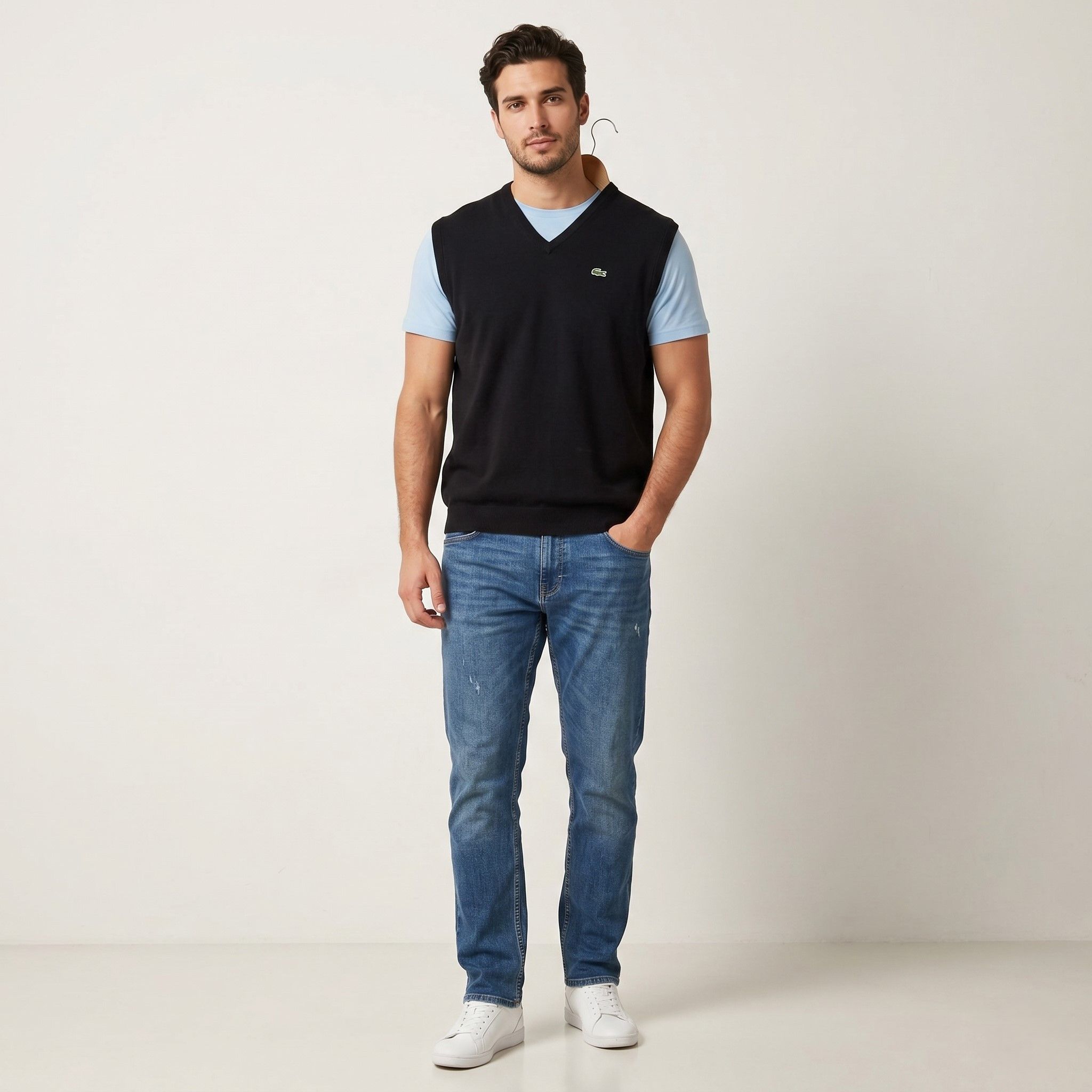 Lacoste Lacoste Men 9 XXL Sweater Vest Black Pure 9627 Size US XXL / EU 58 / 5 - 1 Thumbnail