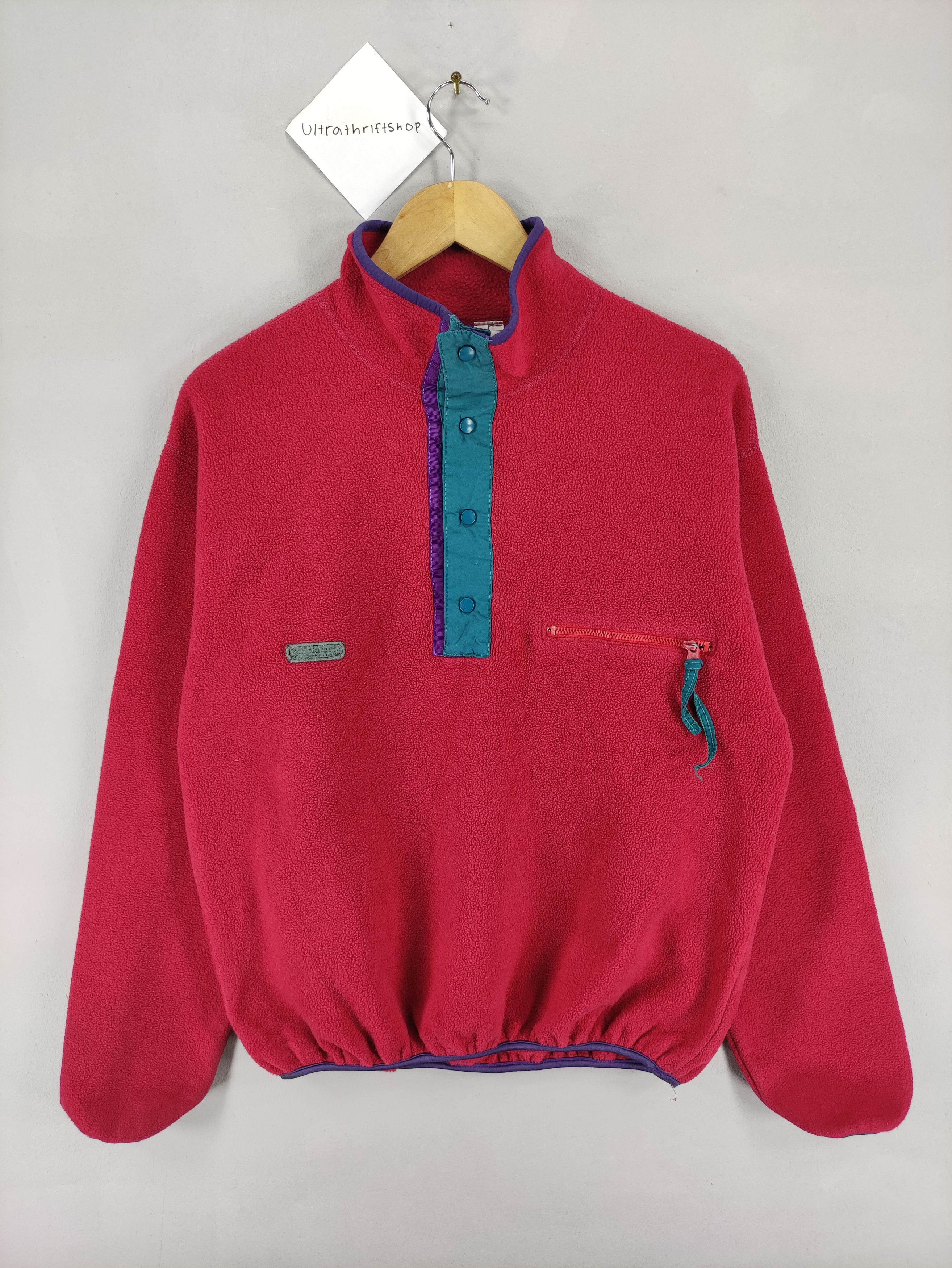 Vintage Columbia Fleece Sweater Half T Snap Button