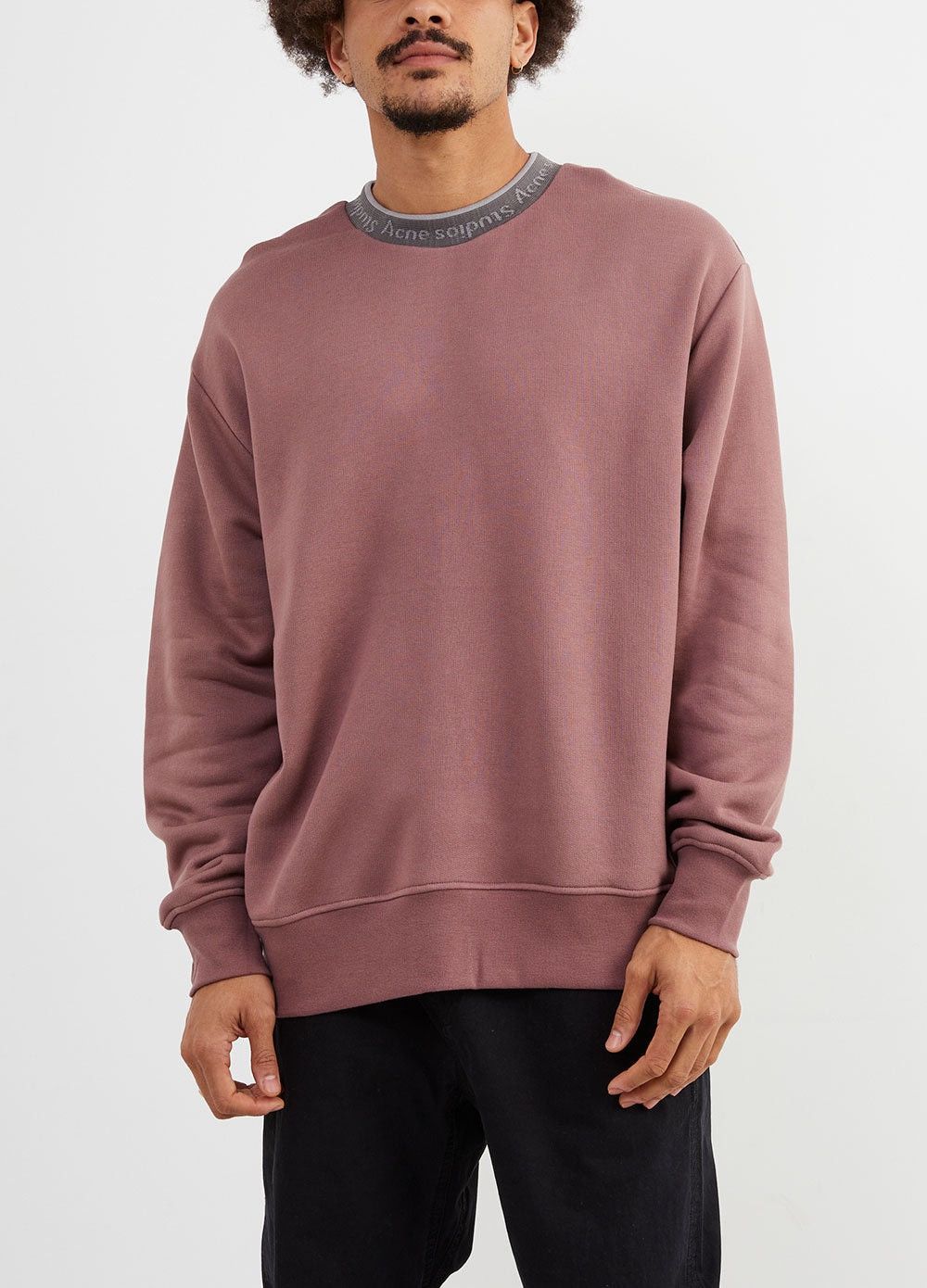 Acne Studios Acne Studios Logo Rib Oversized Fit Sweatshirt Mauve Purple Size US M / EU 48-50 / 2 - 3 Thumbnail