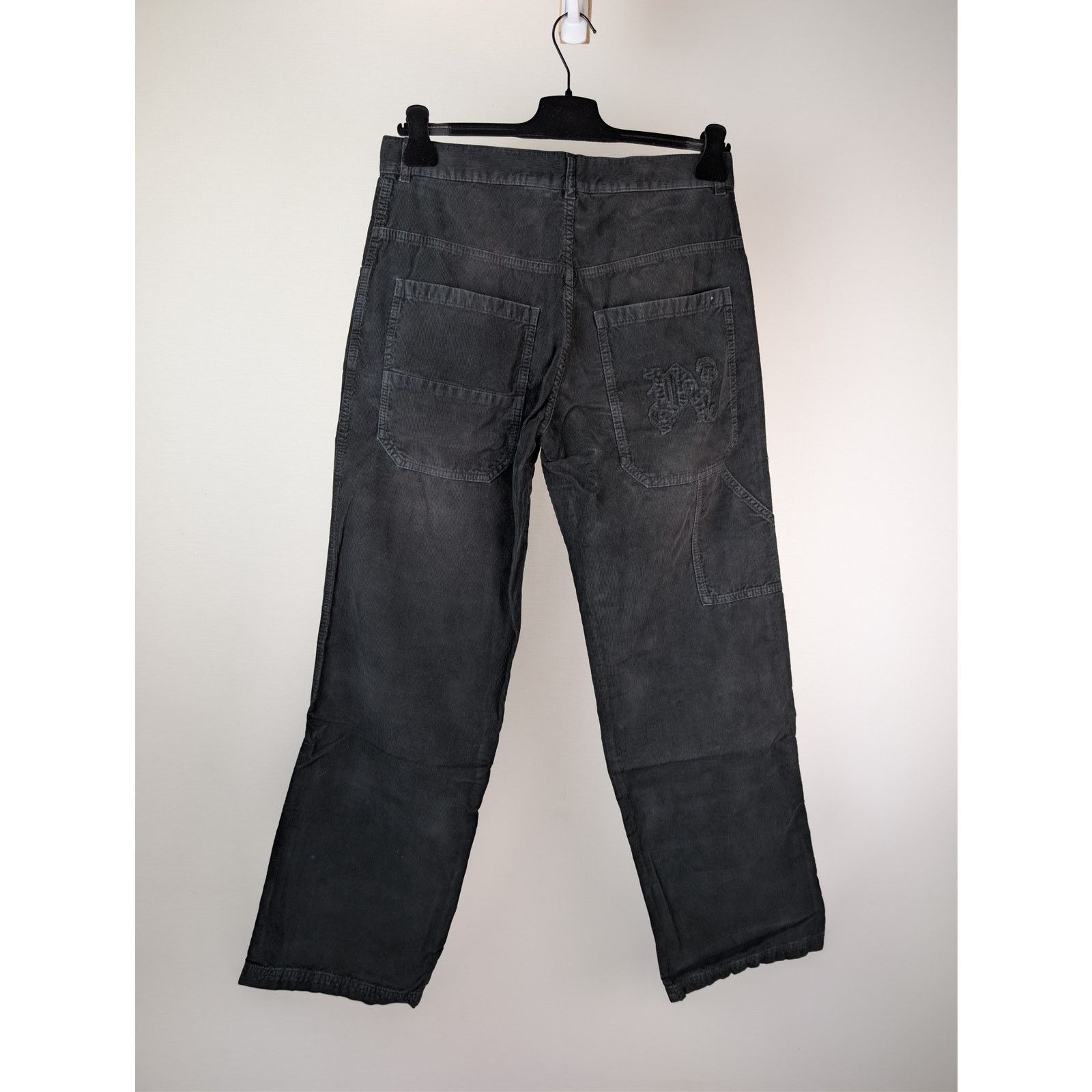 Palm Angels o1rshd1 Monogram Corduroy Denim Pants in Vintage Black Size US 32 / EU 48 - 11 Thumbnail