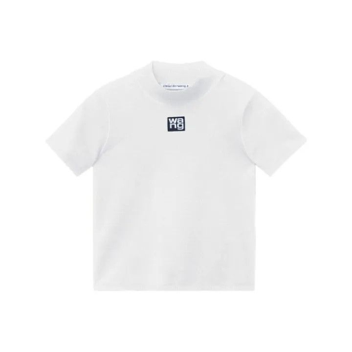 Alexander Wang Alexander Wang Logo High Neck Short Sleeve Top 0079 Size S / US 4 / IT 40 - 1 Thumbnail