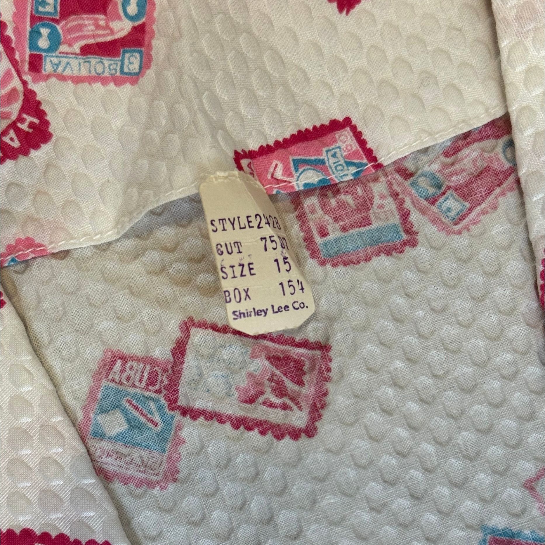 Vintage VINTAGE Shirley Lee Postage Stamp 50s White Textured Dress N Size M / US 6-8 / IT 42-44 - 5 Thumbnail