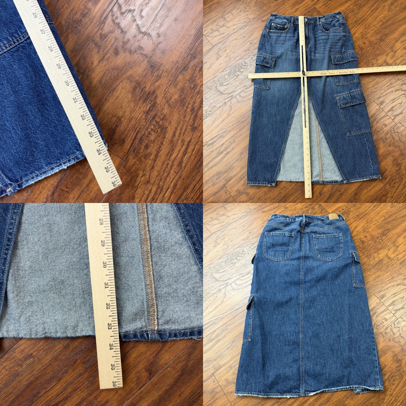 American Eagle Outfitters American Eagle Outfitters Jeans Skirt Womens 12 Low Rise Dark Wash Denim Midi Maxi Slit Pockets Blue Regular 31x34 Size 34" / US 12 / IT 48 - 8 Thumbnail