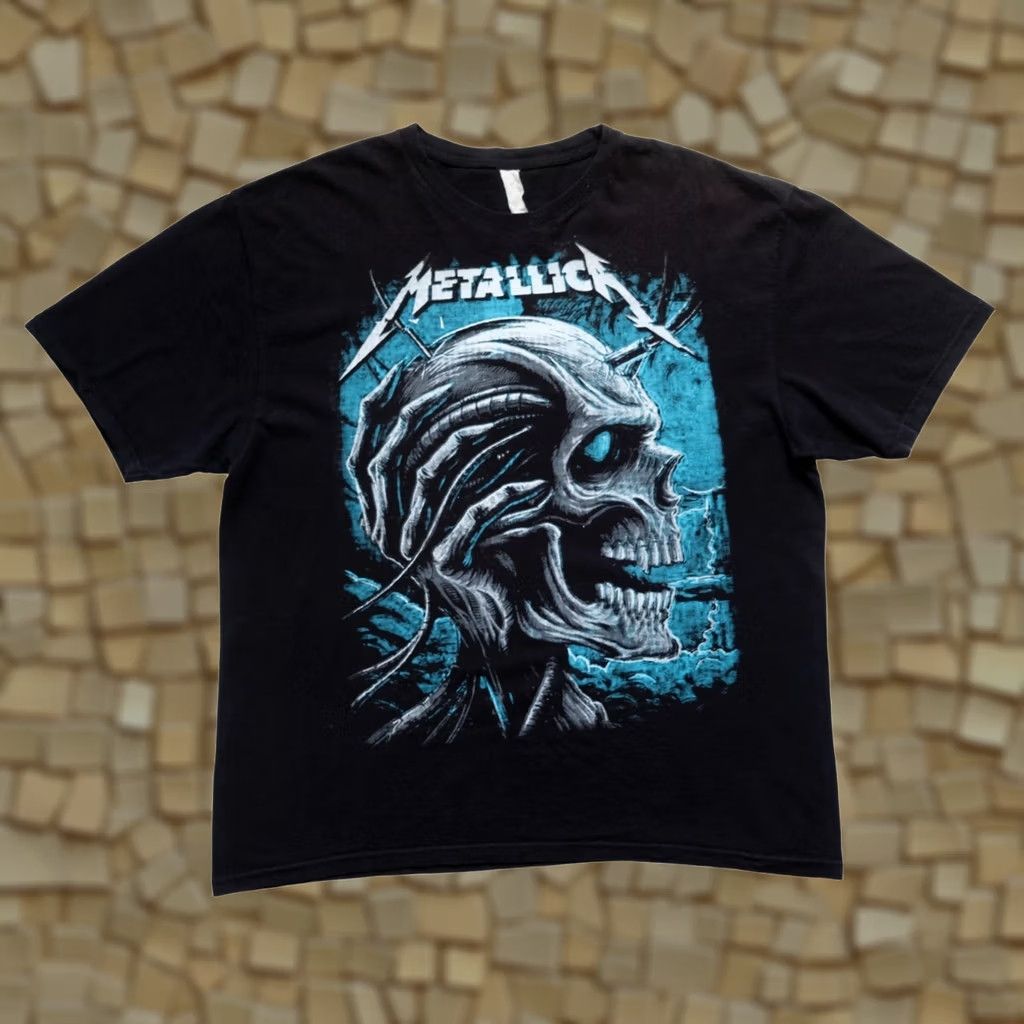 Etro VINTAGE Metallica T-Shirt Graphic Print Short Sleeve Crew Neck Black Cotton SZ XL Men Size US XL / EU 56 / 4 - 1 Thumbnail
